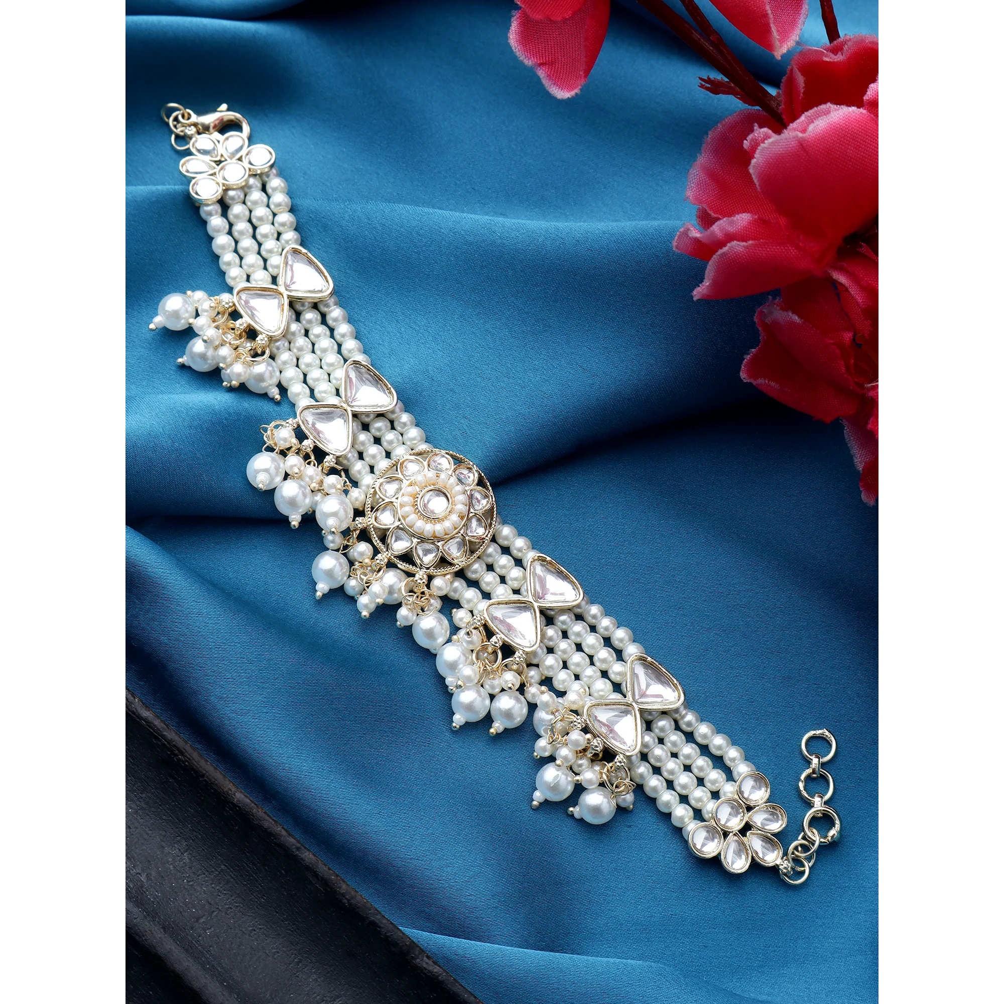 Kundan Beaded chain bracelet - Image 3