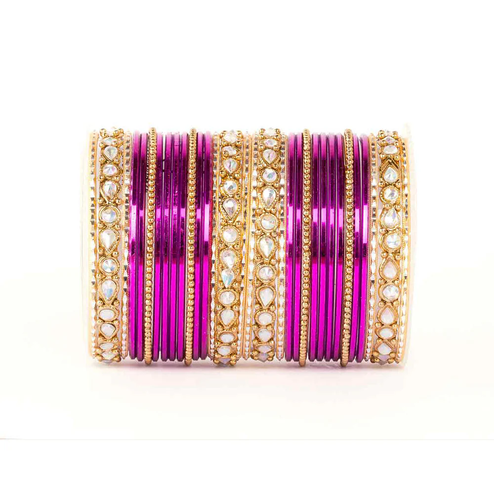 Kundan Gold Plating Bangle Set - Image 4