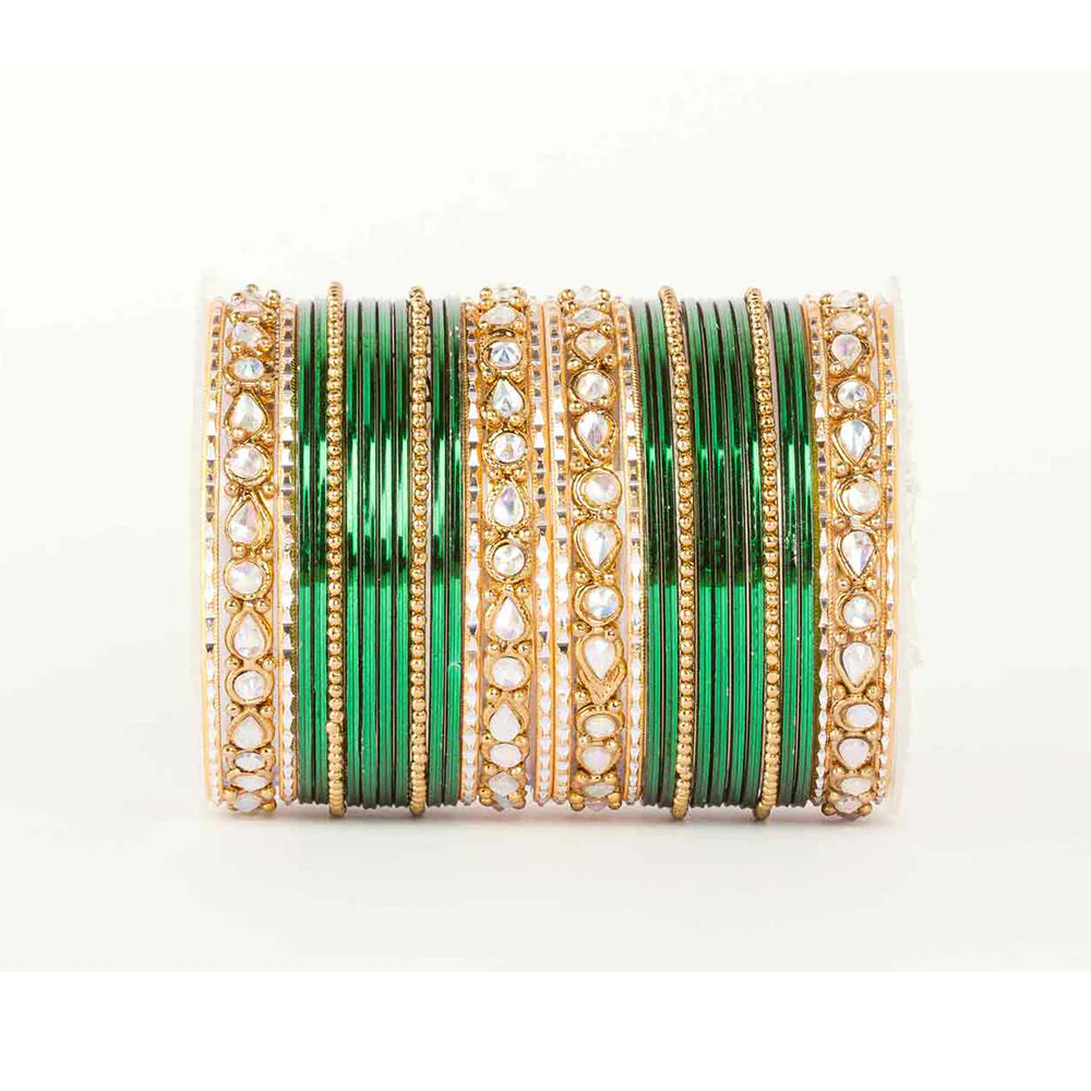 Kundan Gold Plating Bangle Set - Image 7