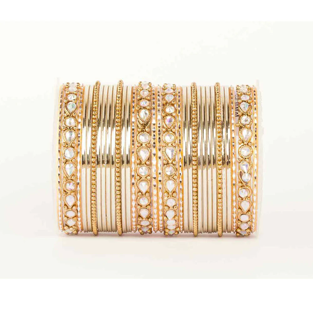 Kundan Gold Plating Bangle Set - Image 7