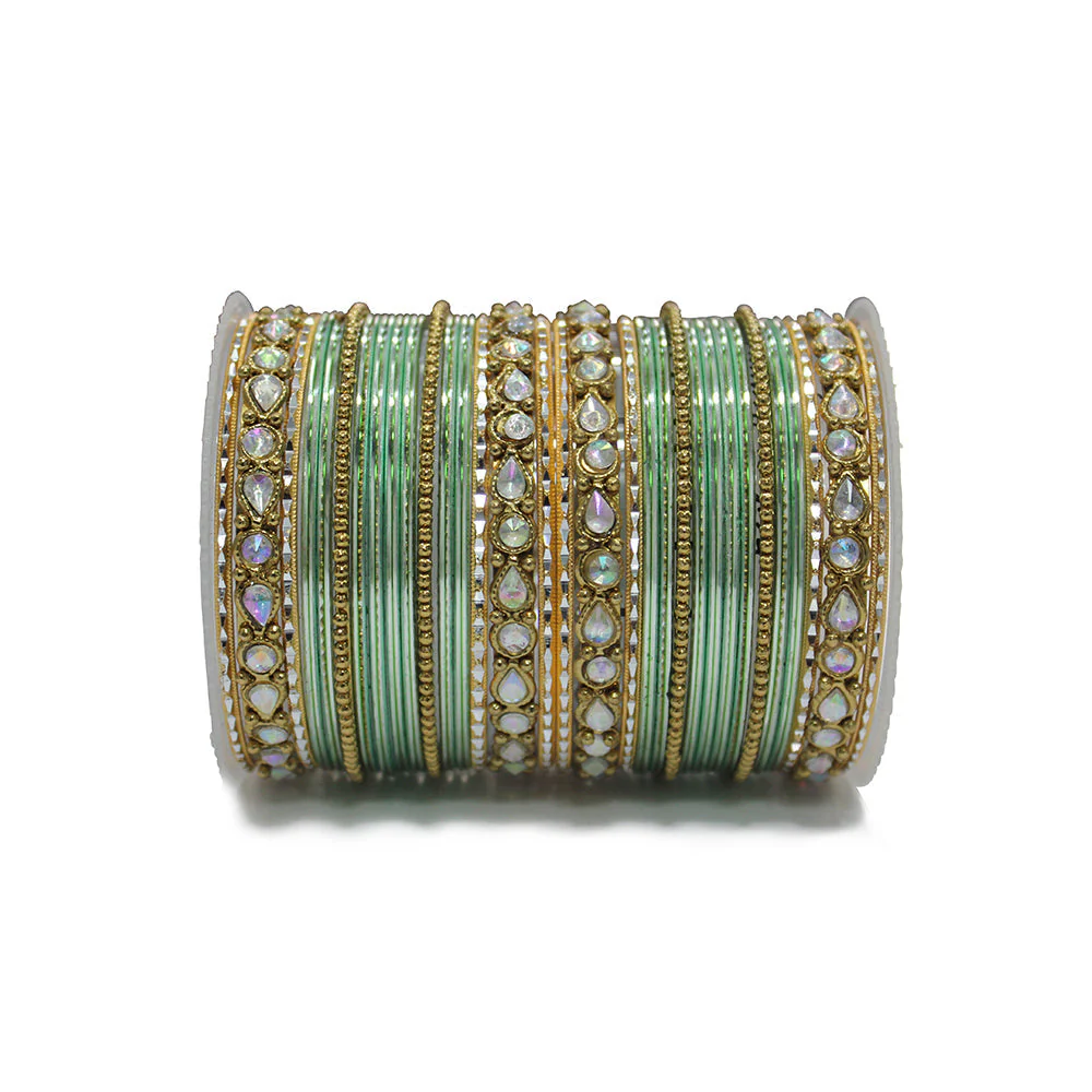 Kundan Gold Plating Bangle Set - Image 10