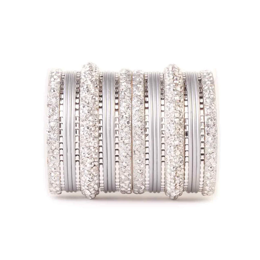 Lac Stone Pattern Bangle Set For Two Hands - Image 3
