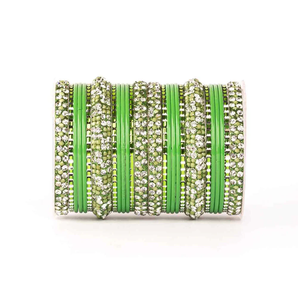 Lac Stone Pattern Bangle Set For Two Hands - Image 7