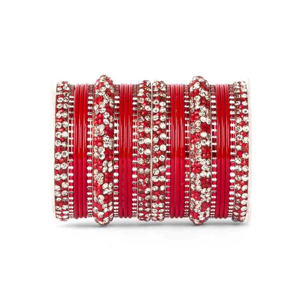 Lac Stone Pattern Bangle Set For Two Hands - Image 8