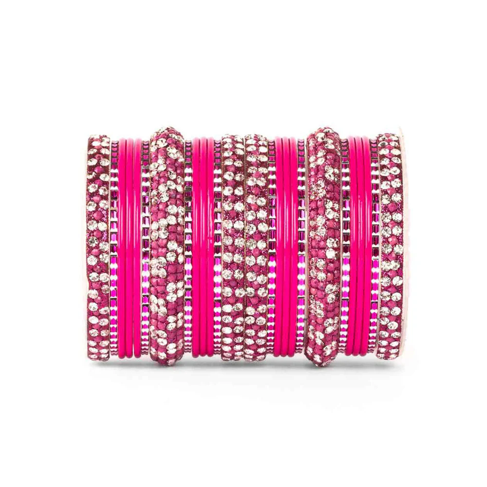 Lac Stone Pattern Bangle Set For Two Hands - Image 6
