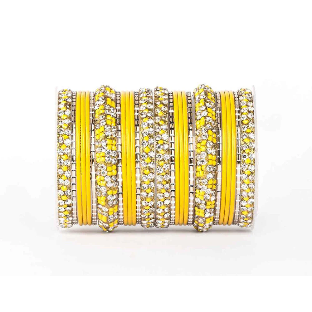 Lac Stone Pattern Bangle Set For Two Hands - Image 9