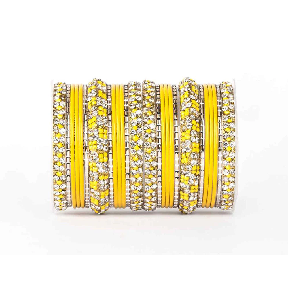 Lac Stone Pattern Bangle Set For Two Hands - Image 9