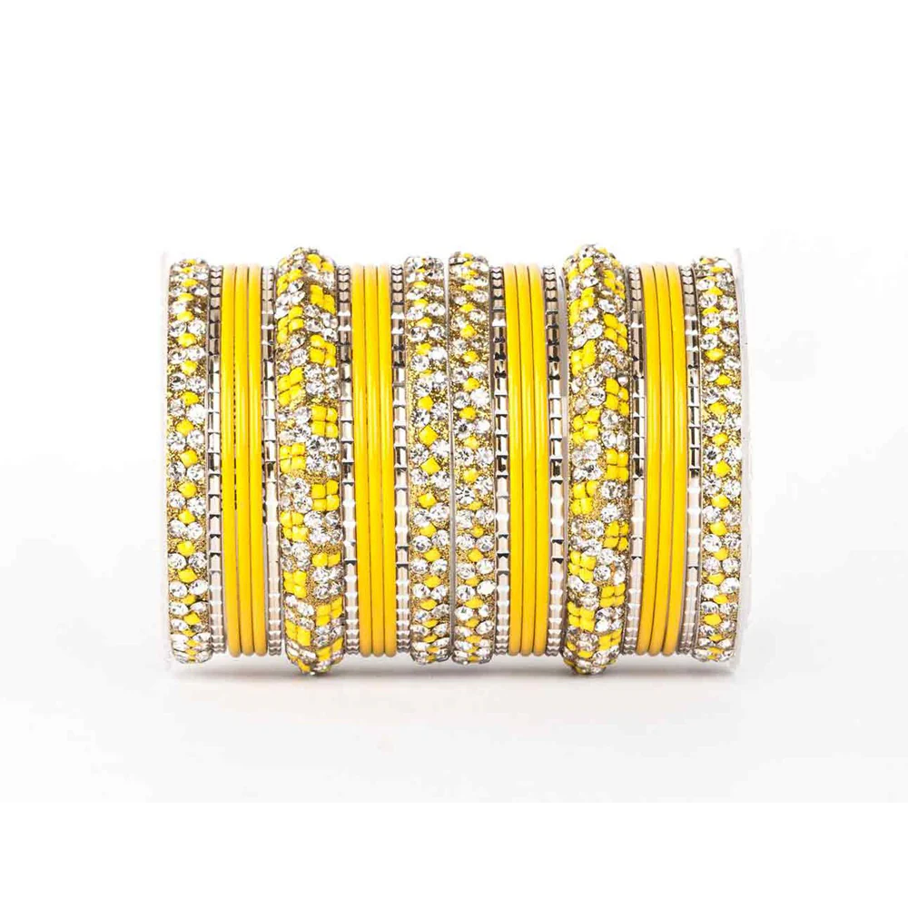 Lac Stone Pattern Bangle Set For Two Hands - Image 9