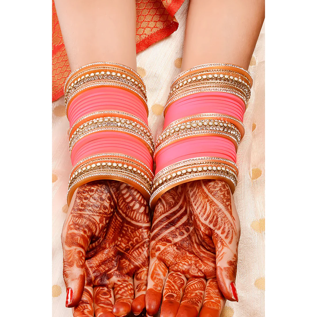 Lac Wedding Chura With Pearl Work - Image 4