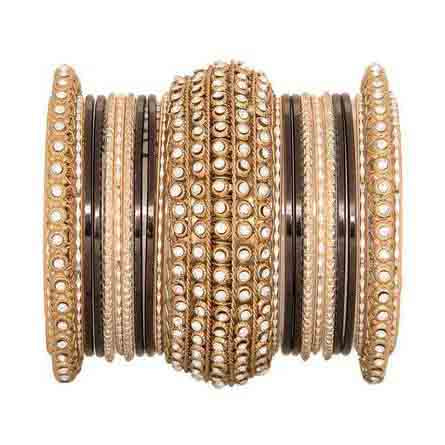 Leshya Golden Chakri shining bangle set for women - Image 4