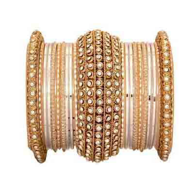 Leshya Golden Chakri shining bangle set for women - Image 7