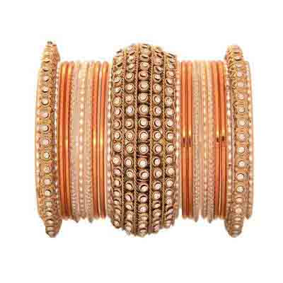 Leshya Golden Chakri shining bangle set for women - Image 8