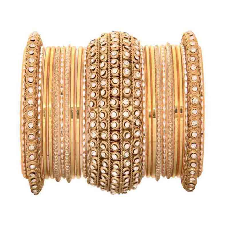 Leshya Golden Chakri shining bangle set for women - Image 2