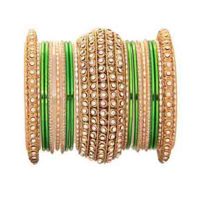 Leshya Golden Chakri shining bangle set for women - Image 9