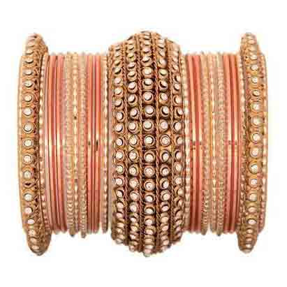 Leshya Golden Chakri shining bangle set for women - Image 6