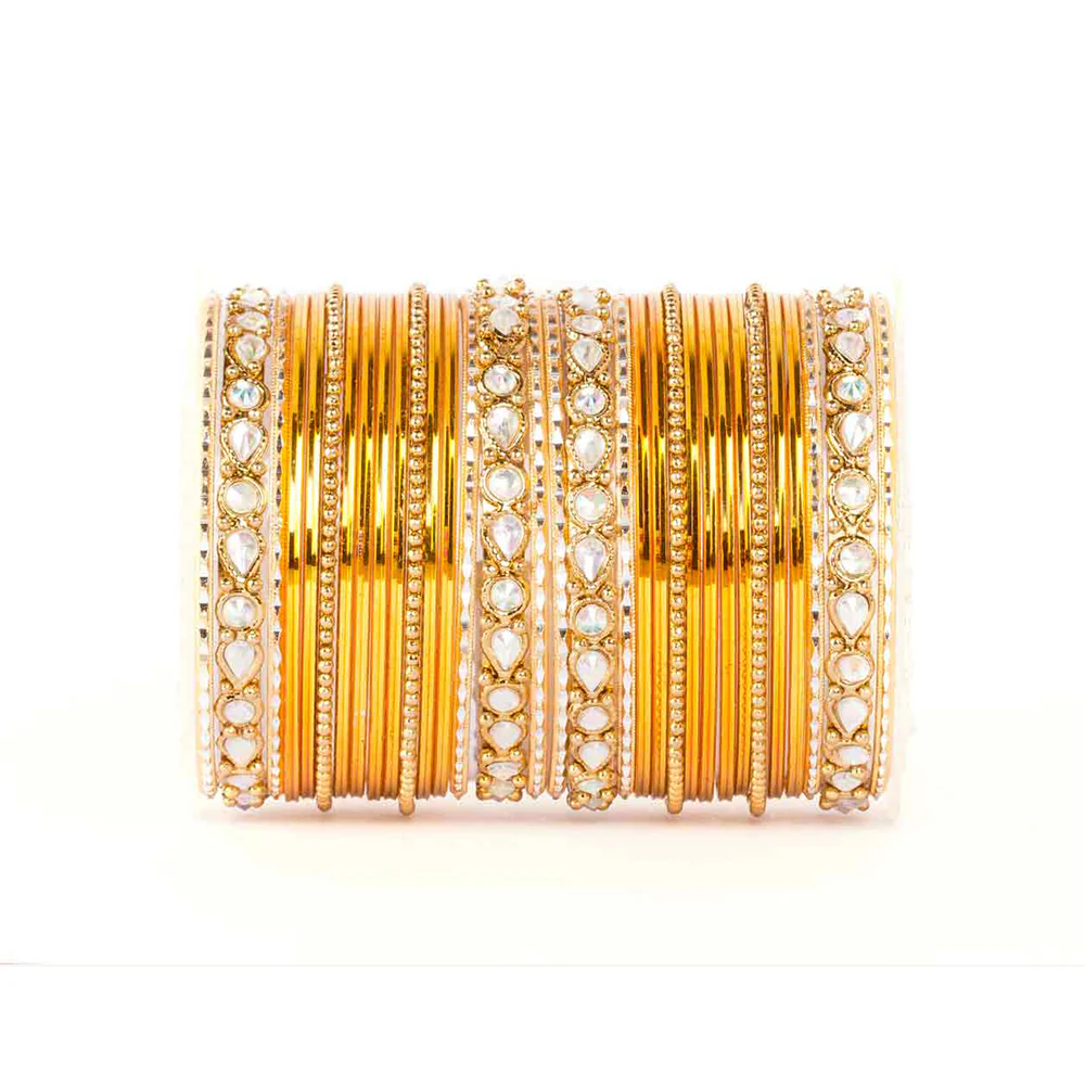 Kundan Gold Plating Bangle Set - Image 9