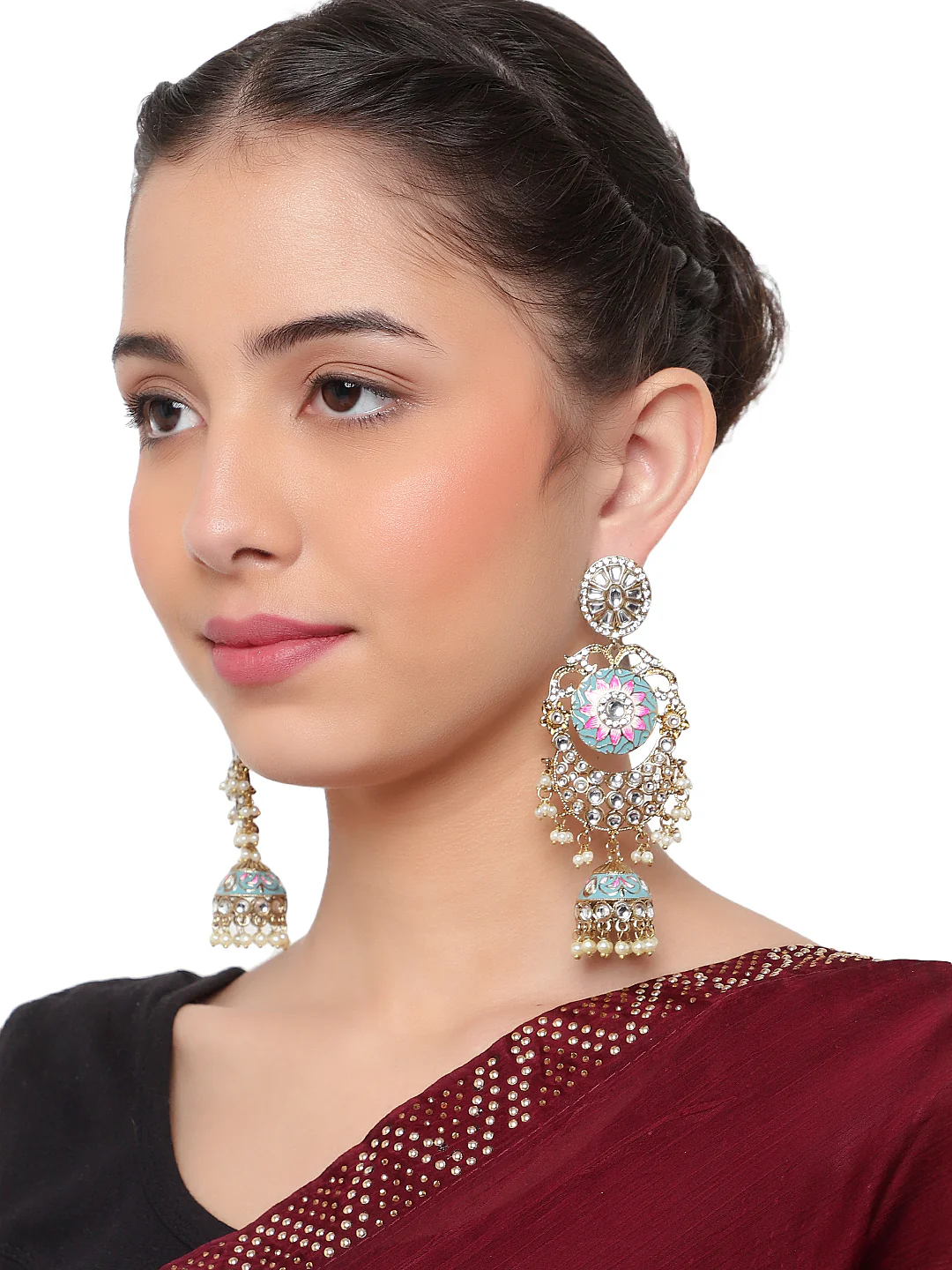 Long Bridal Jhumki Earring by Leshya - Image 4