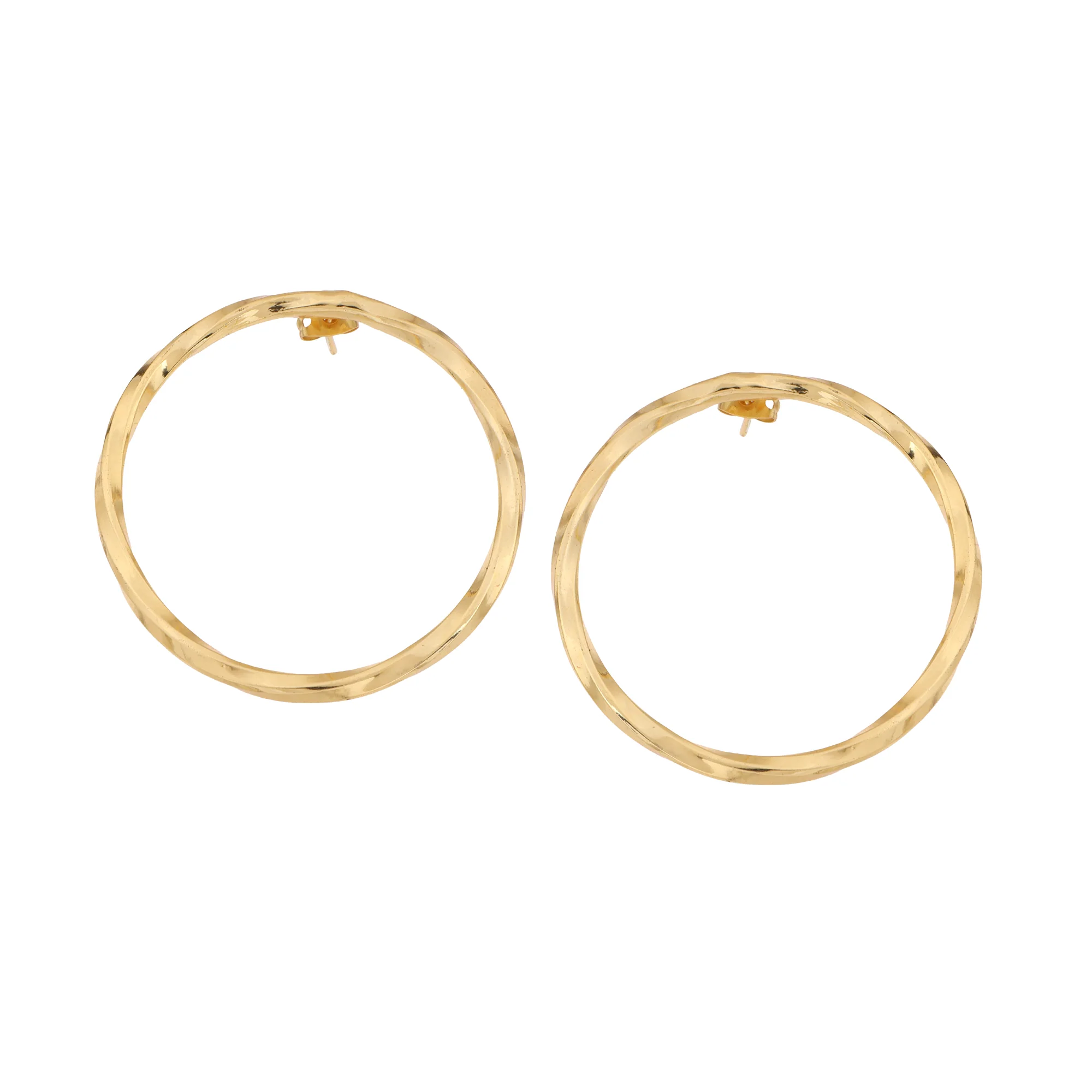 Loop Matte Gold Finish Earrings - Image 2
