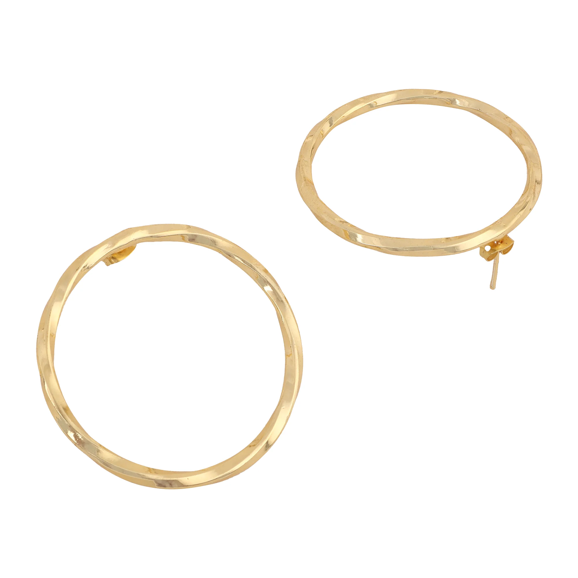 Loop Matte Gold Finish Earrings - Image 3