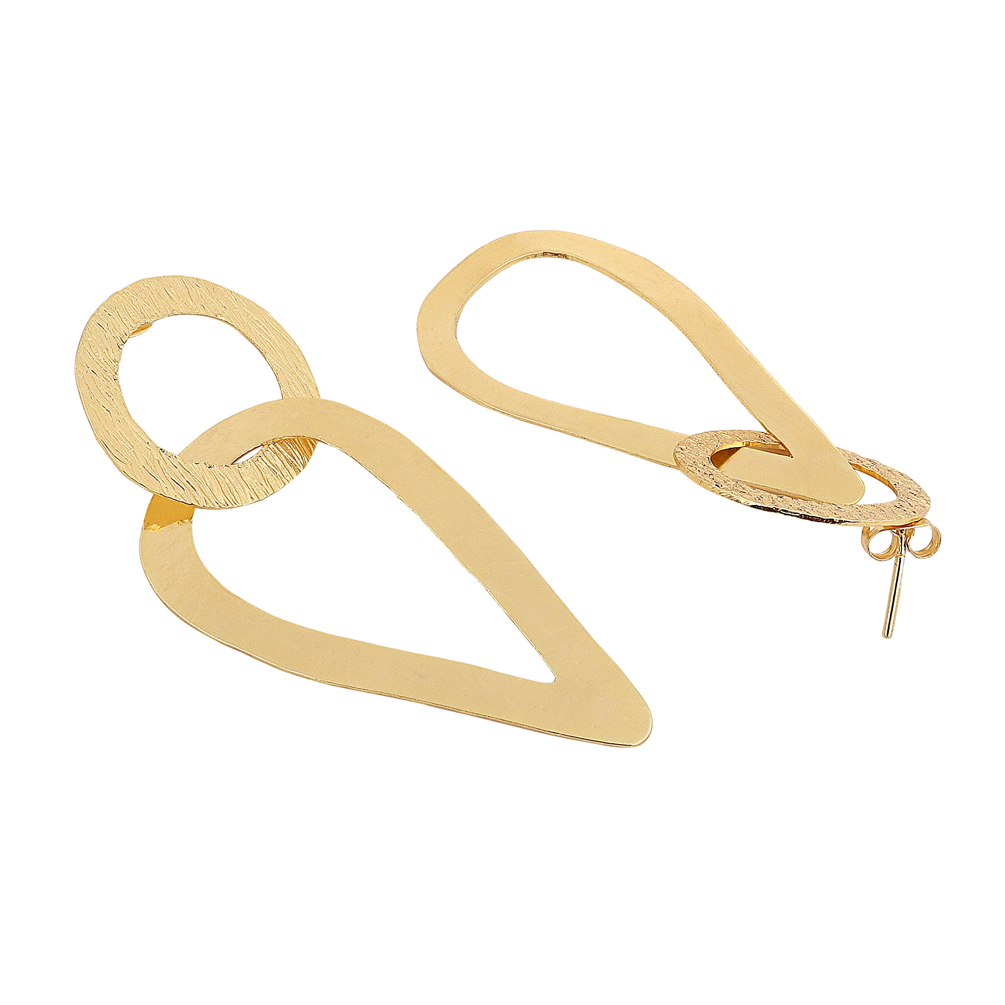 Loop Matte Gold Finish Earrings - Image 2
