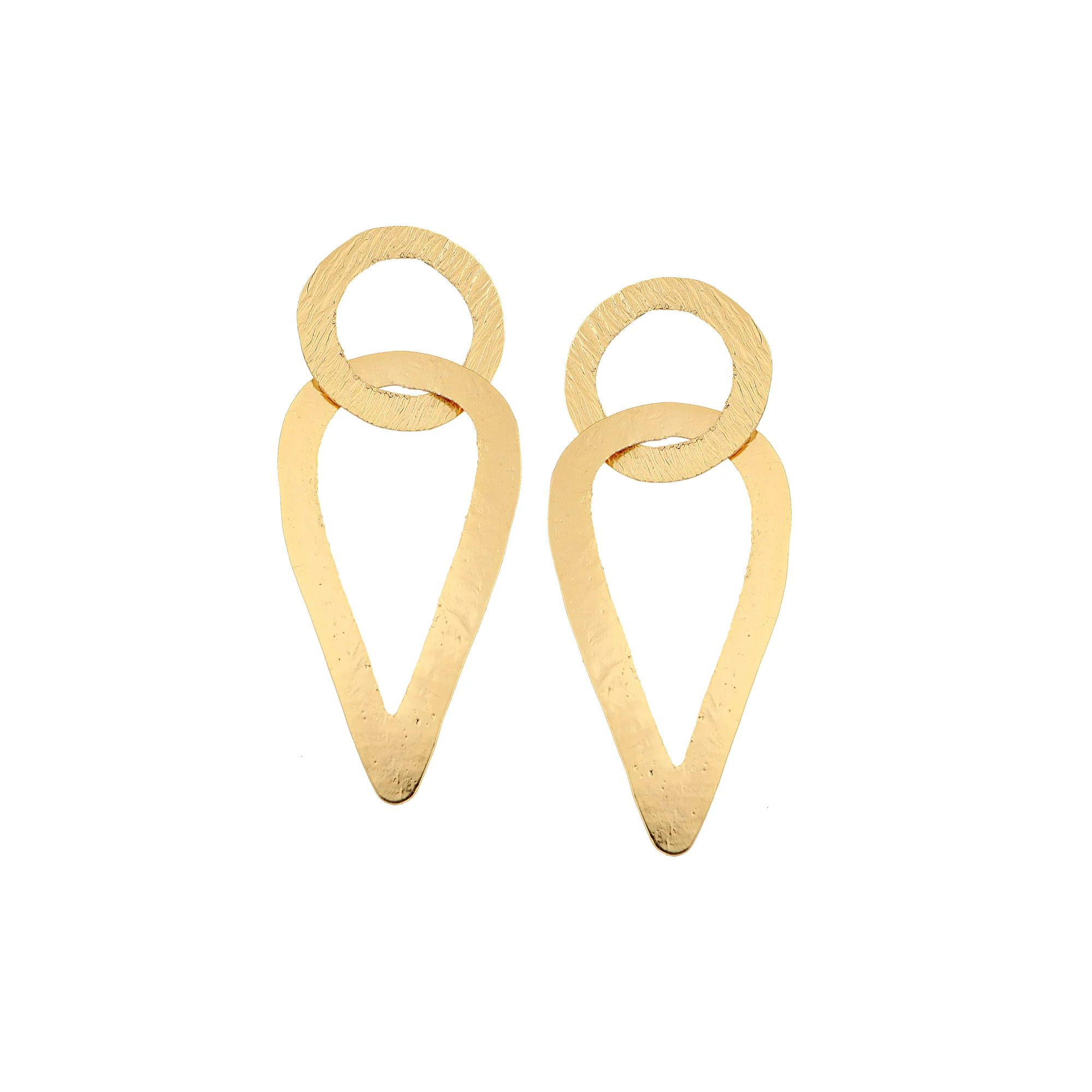 Loop Matte Gold Finish Earrings - Image 3