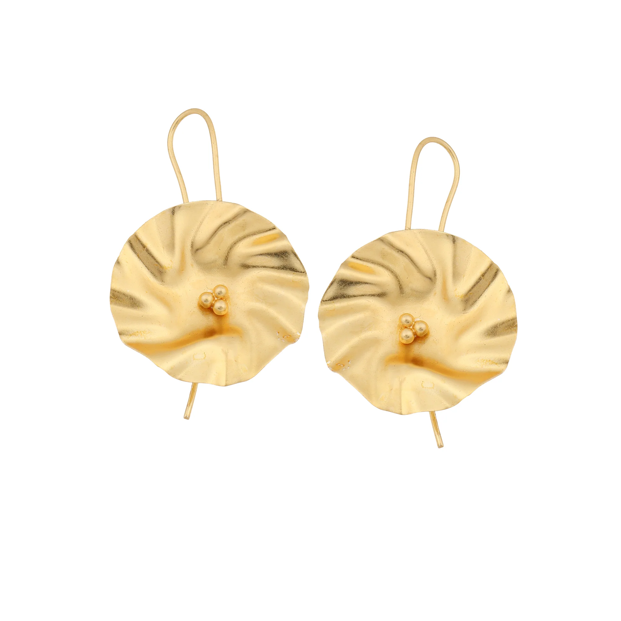 Pretty Matte Gold Finish Earrings for partywear - Image 2