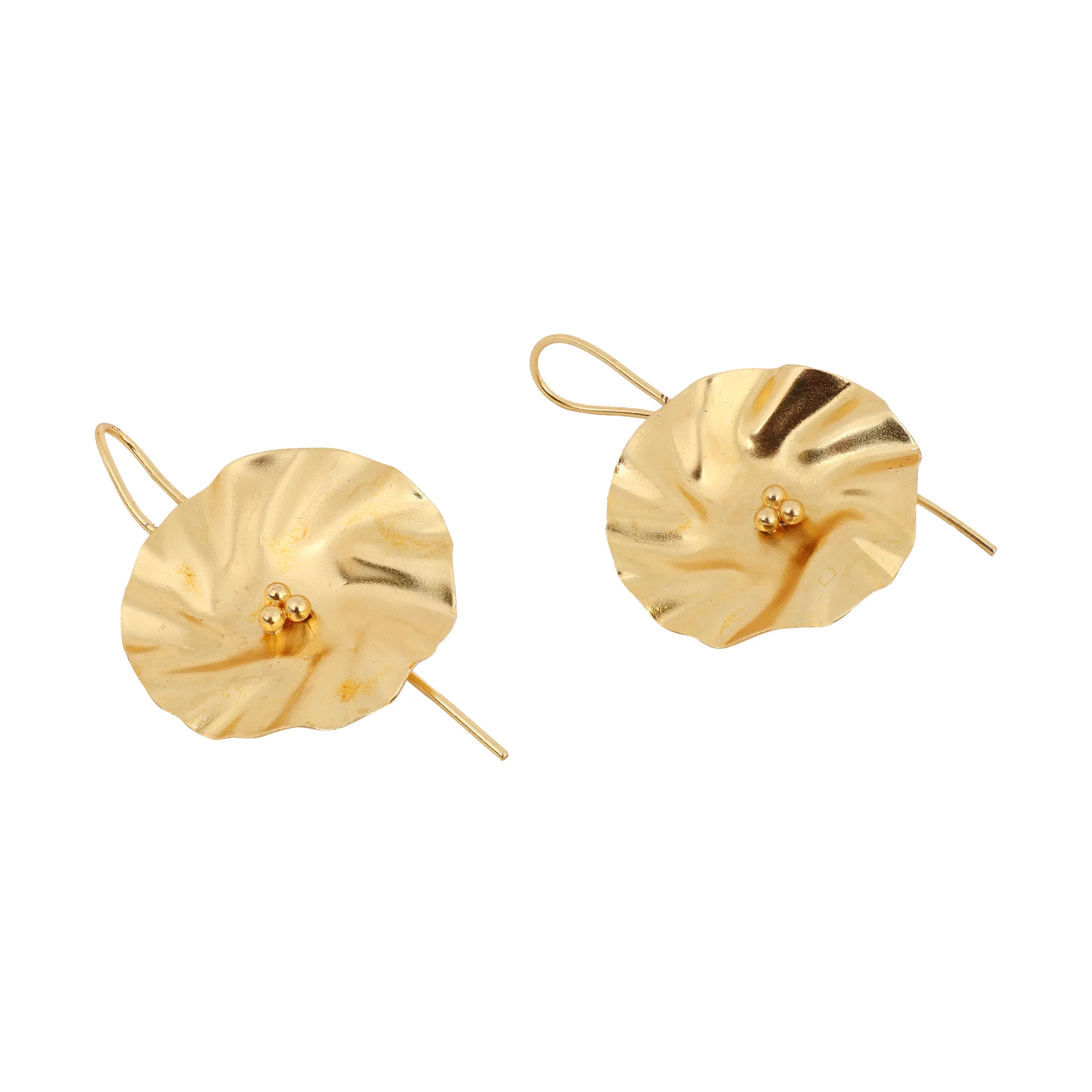Pretty Matte Gold Finish Earrings for partywear - Image 3