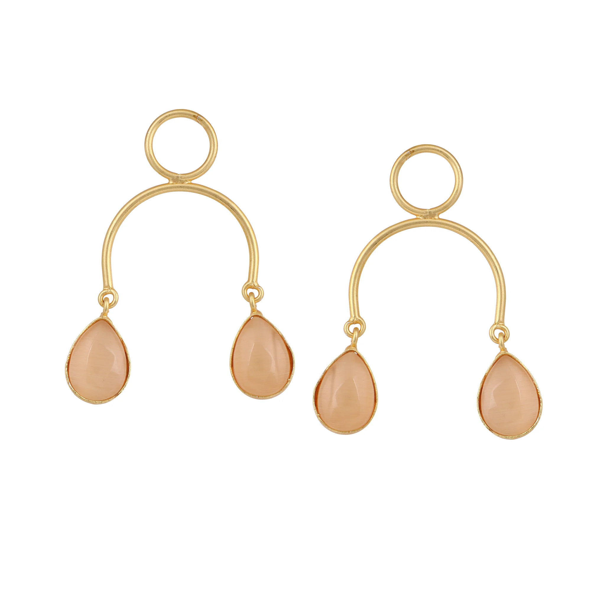 Loop Matte Gold Finish Earrings - Image 2