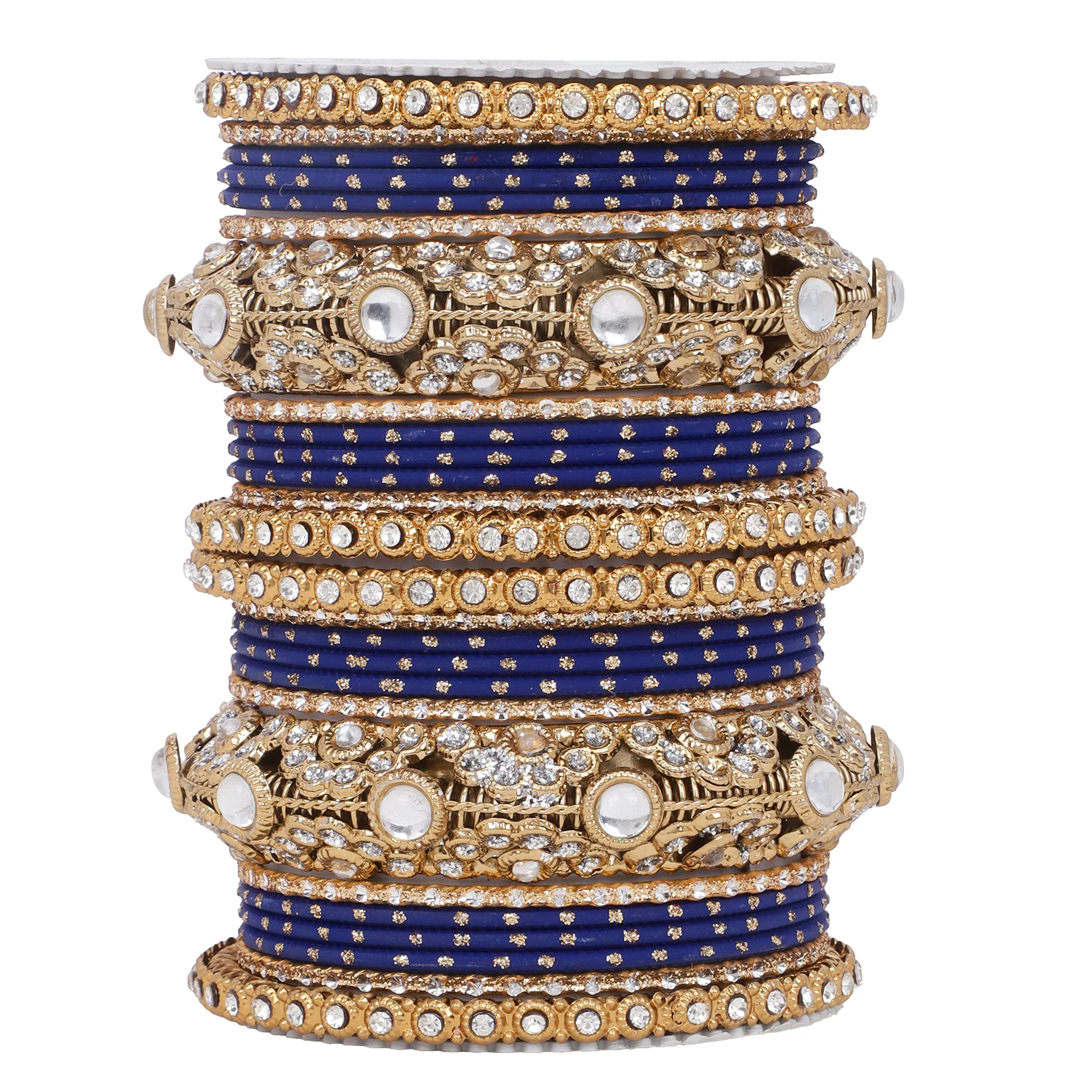 Luxurious Golden dotted and Jaaliwork bangle set by Leshya - Image 4