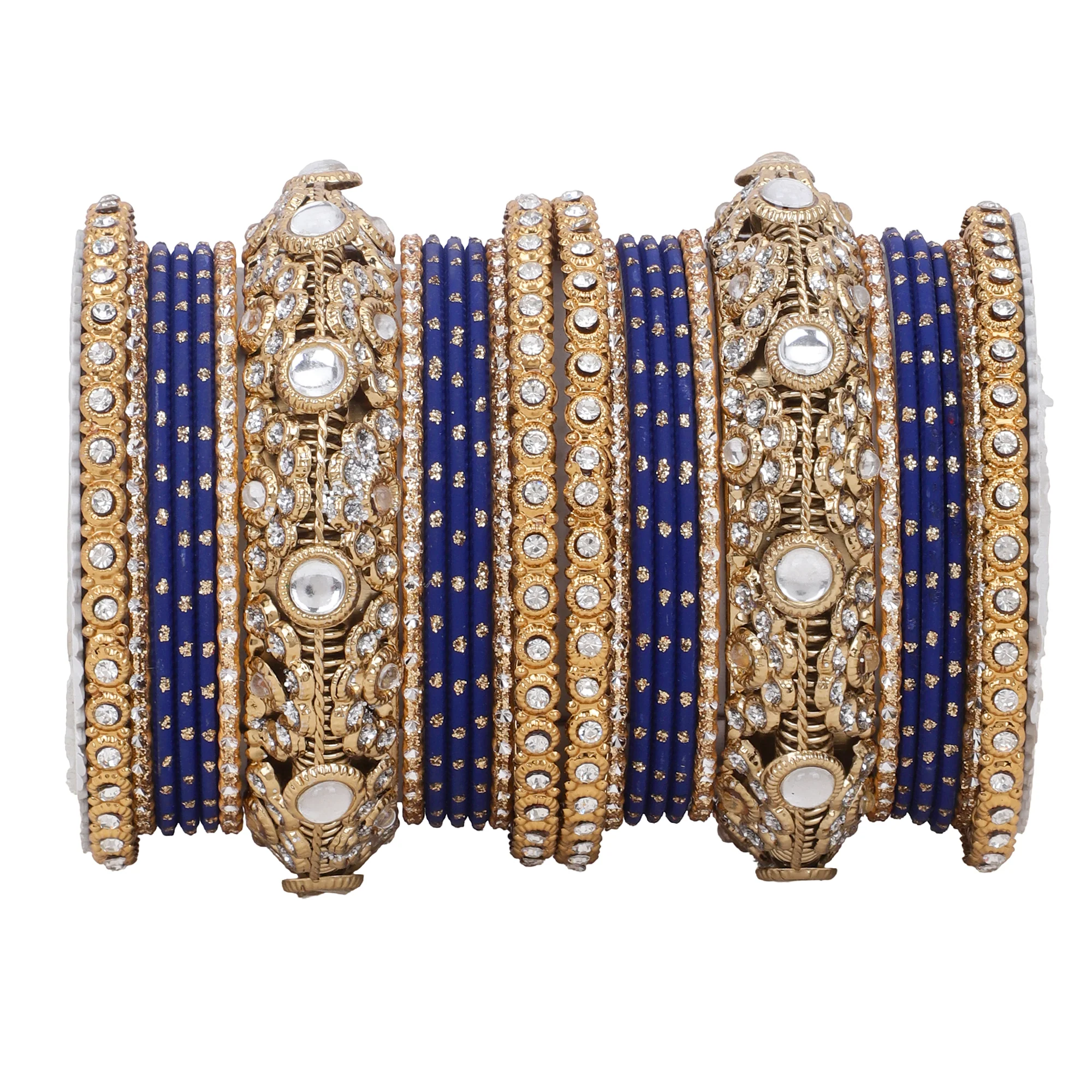 Luxurious Golden dotted and Jaaliwork bangle set by Leshya - Image 5