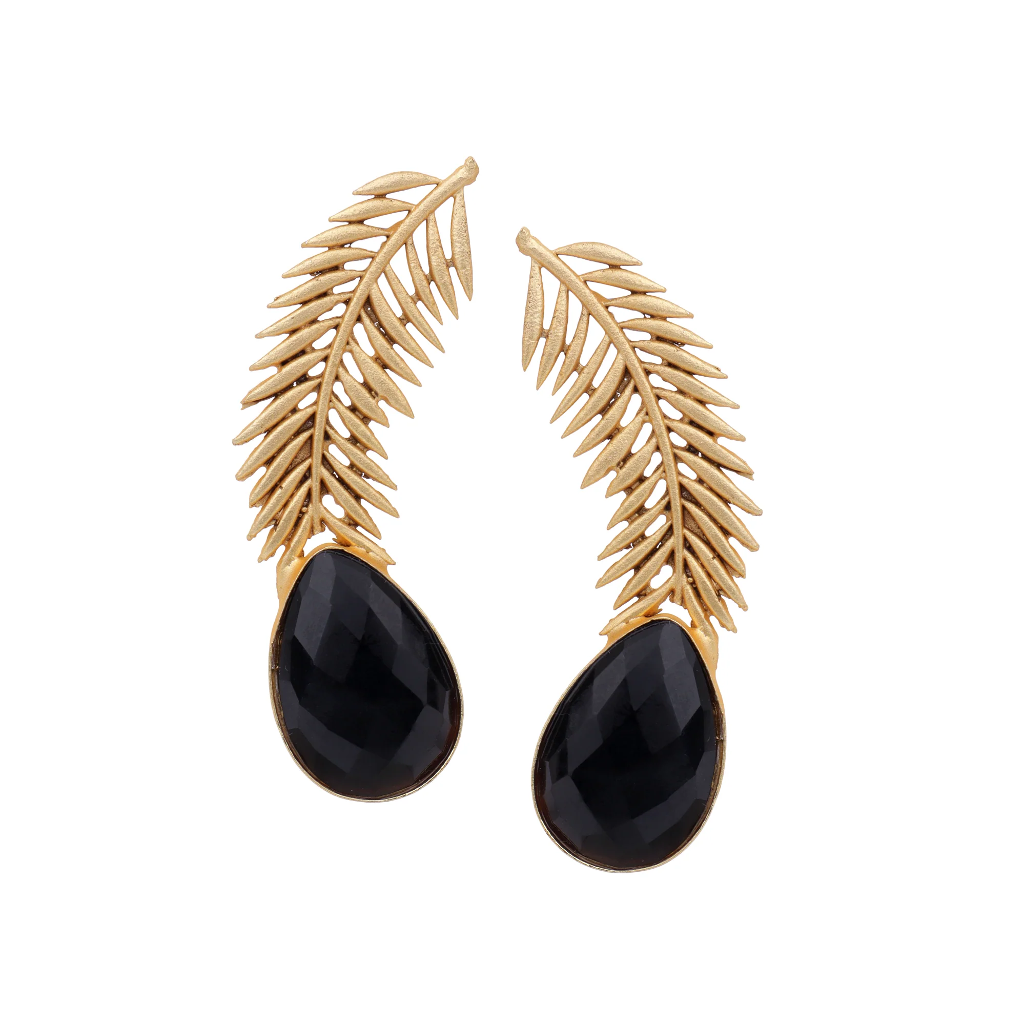 Matte Gold Finish Jhumki Earrings - Image 2