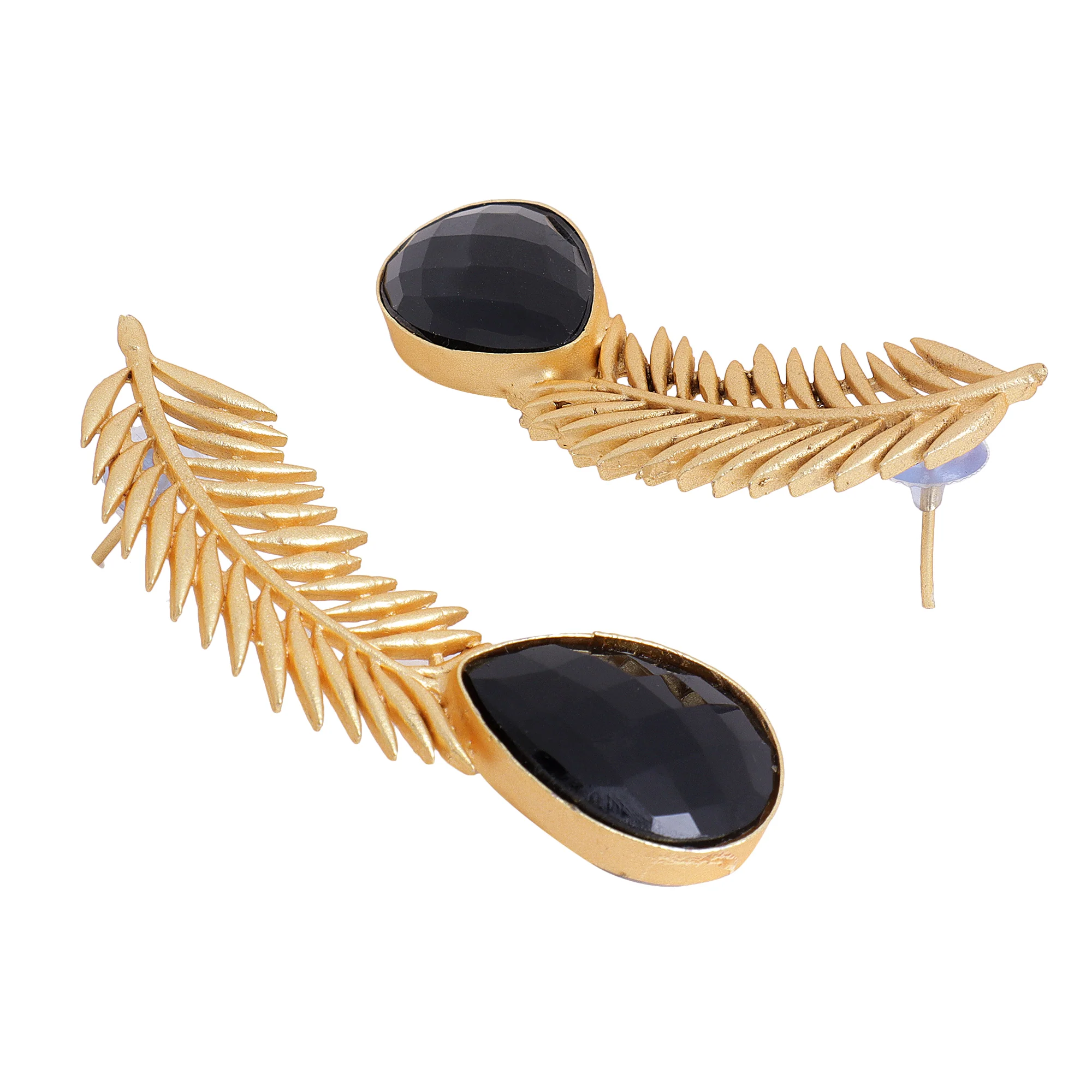 Matte Gold Finish Jhumki Earrings - Image 3