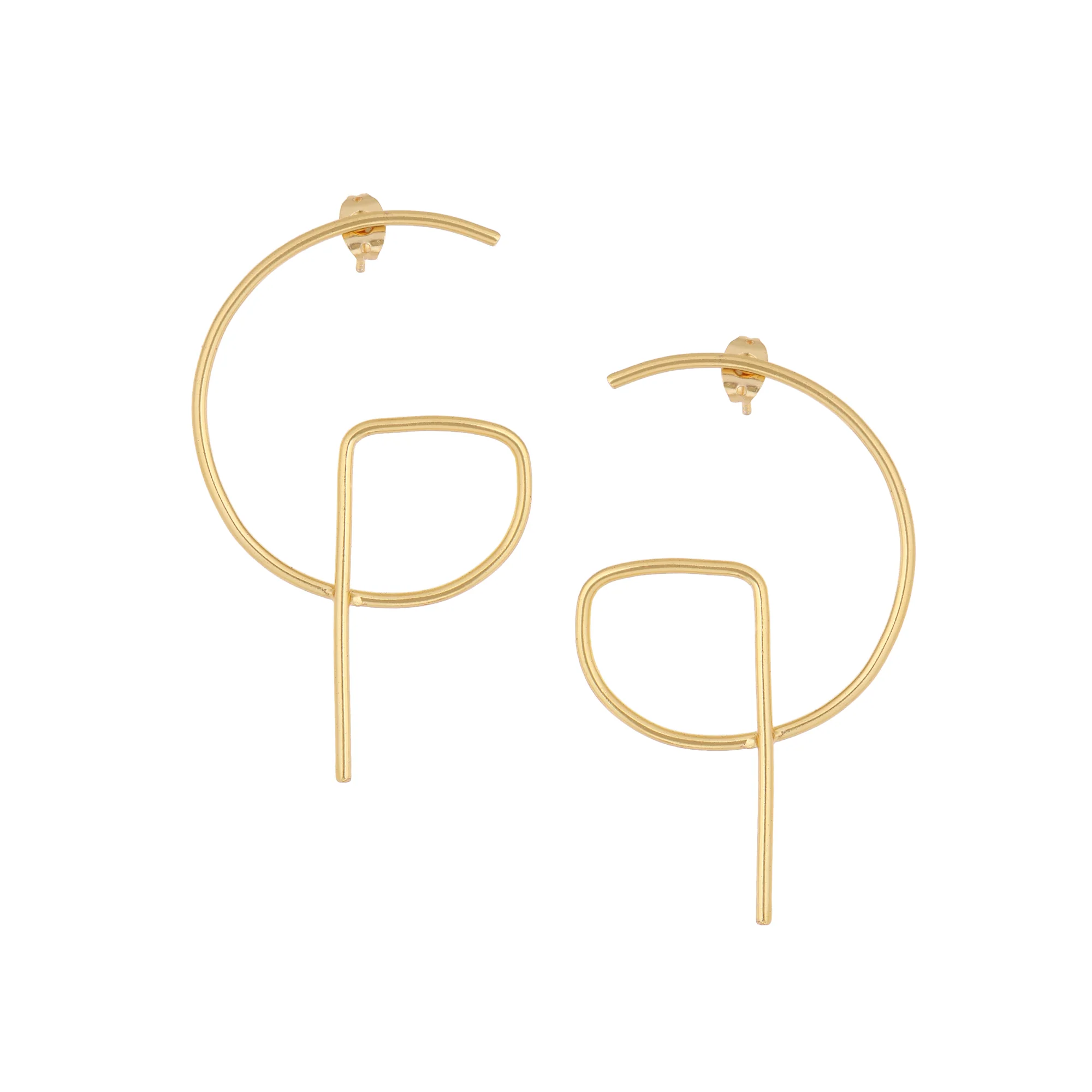 Beautiful Matte Gold Finish Earrings - Image 2