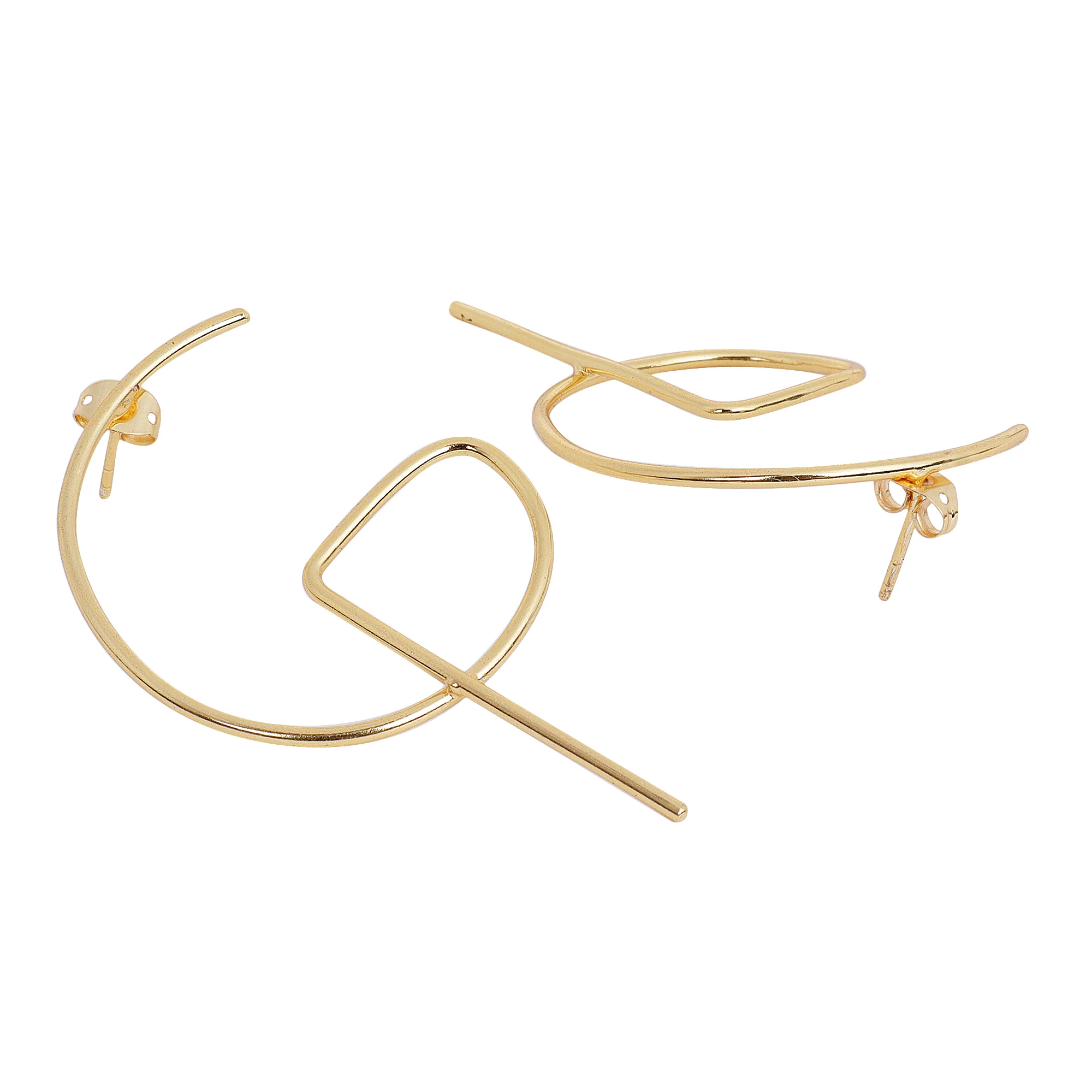 Beautiful Matte Gold Finish Earrings - Image 3