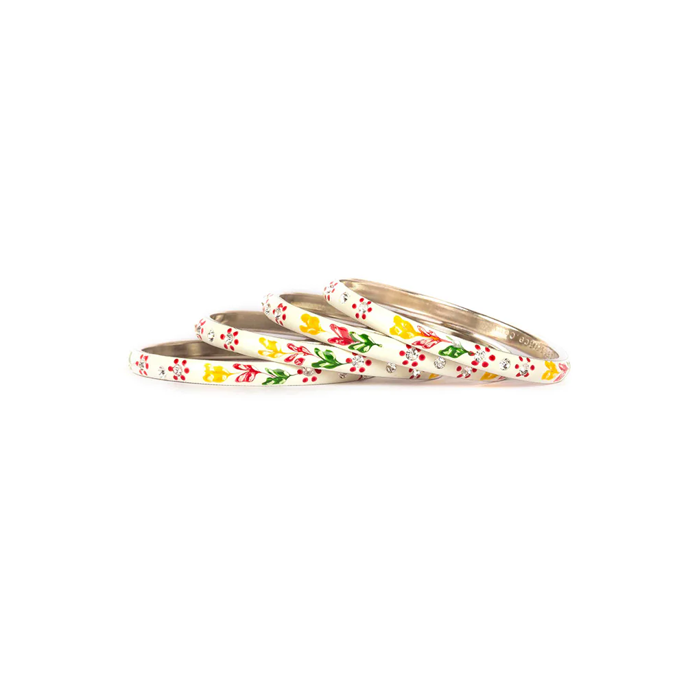 Meenakari Bracelets With Hand Made Floral Design And Stones - Image 6