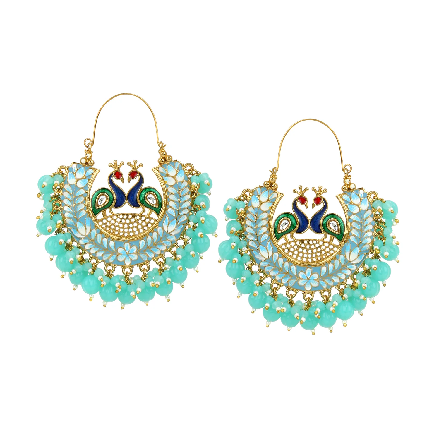 Meenakari Jhumki Earring with hanging beads by Leshya - Image 5
