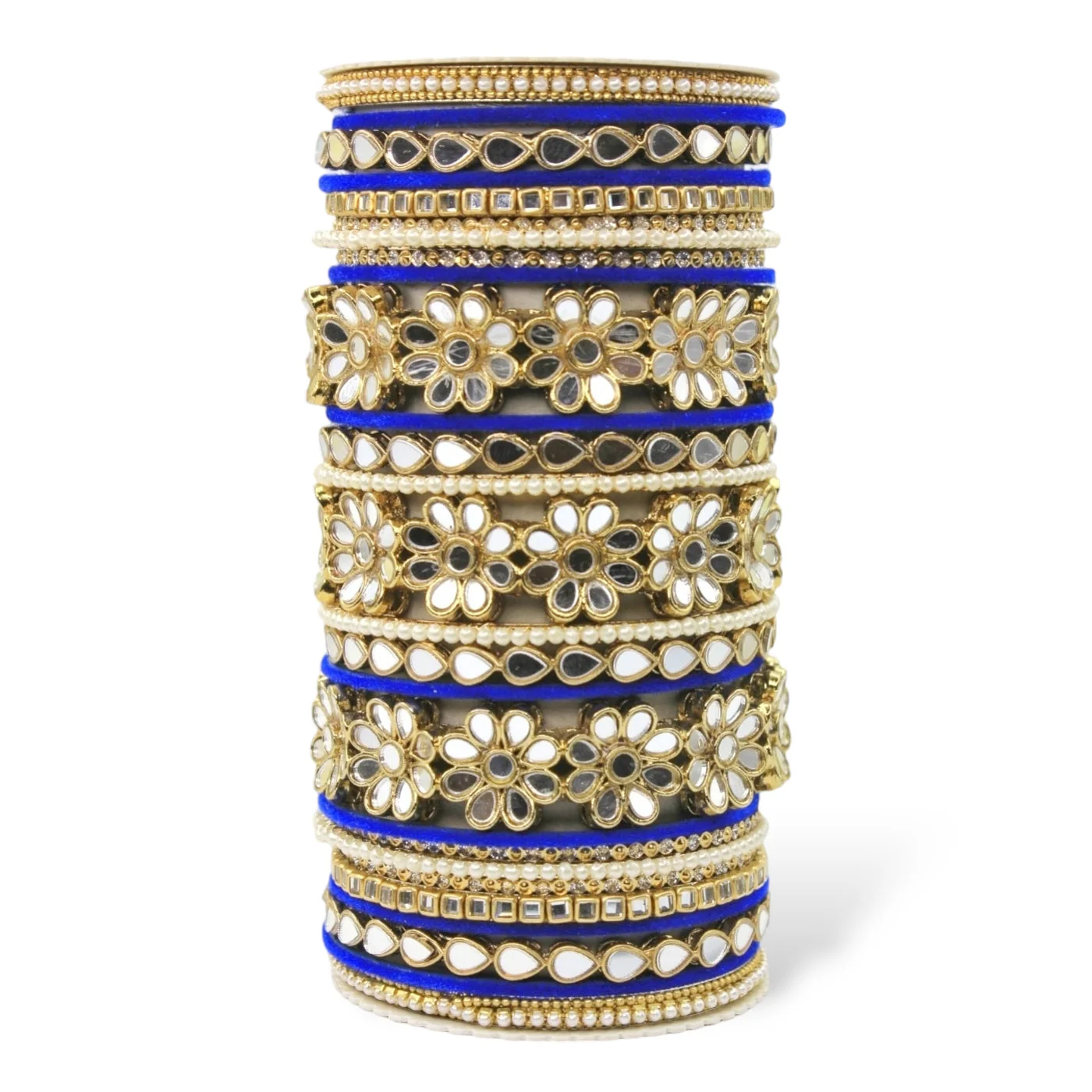 Mirrored Bridal Bangle Set with Silk thread Bangles by Leshya - Image 16
