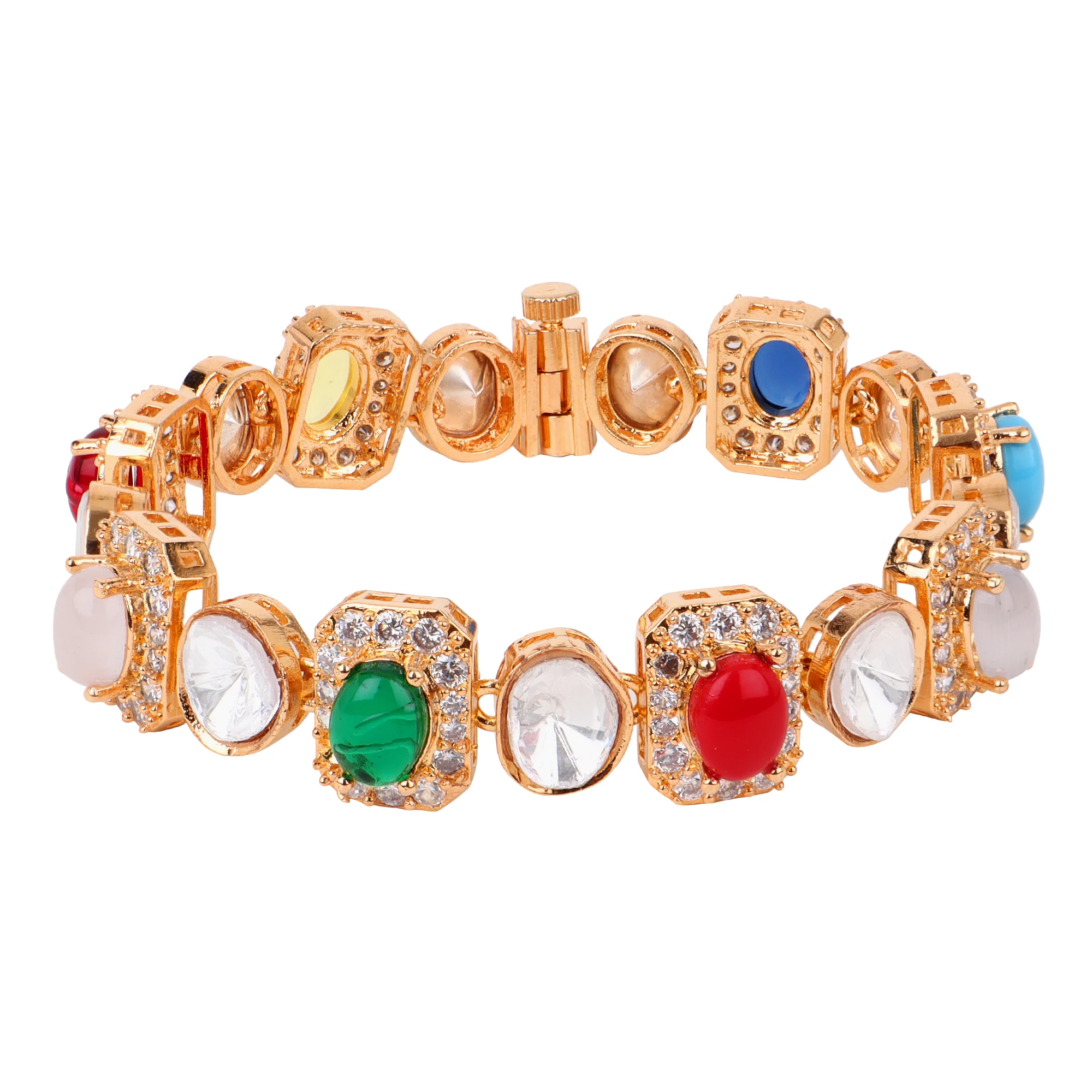 Multi Coloured Stone chain bracelet - Image 4