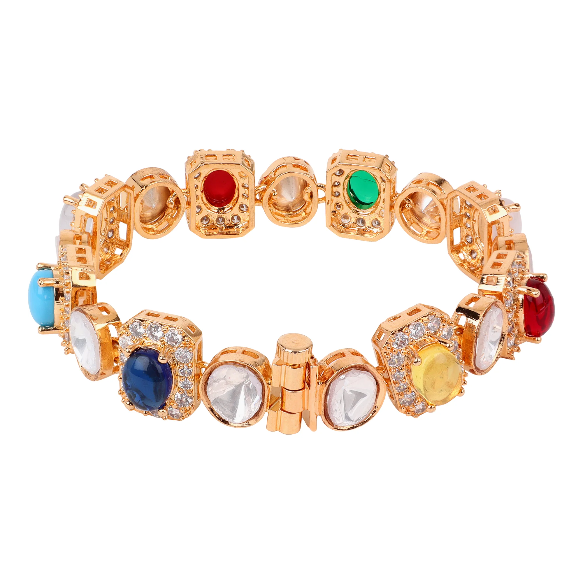 Multi Coloured Stone chain bracelet - Image 5