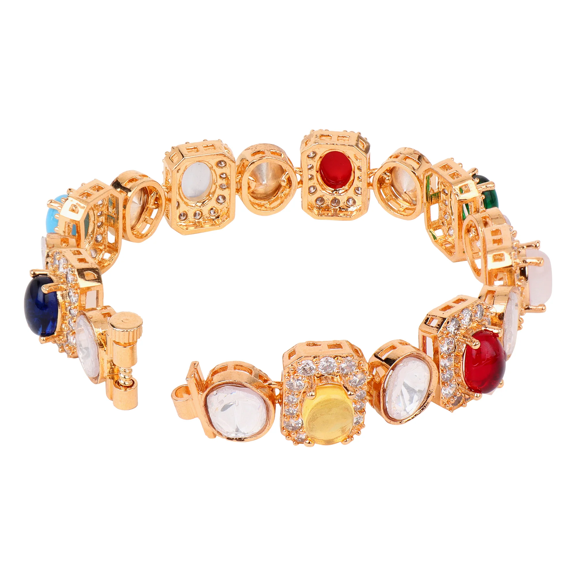 Multi Coloured Stone chain bracelet - Image 6