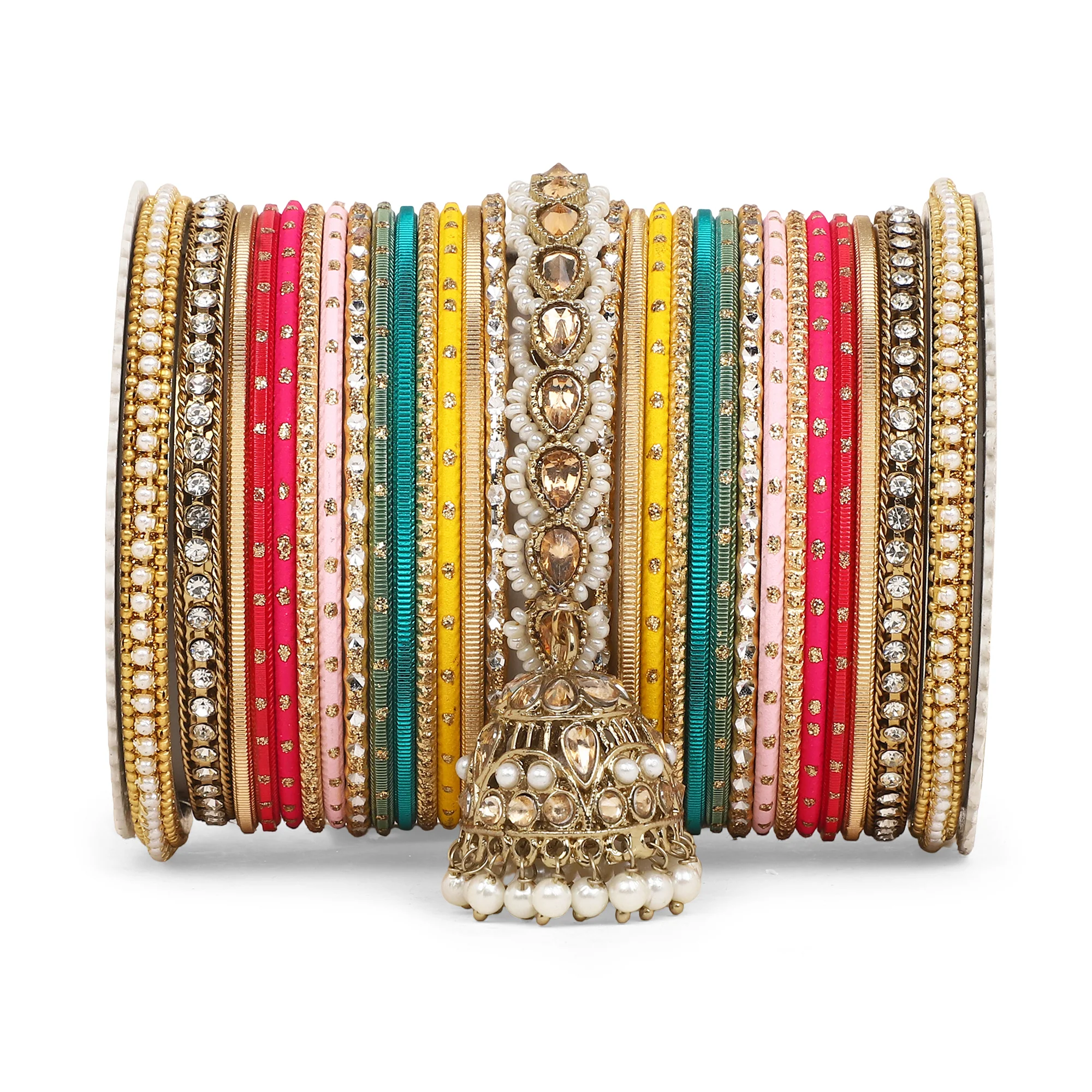 Multi Jhumki Style Bangle set for two hands by Leshya - Image 3