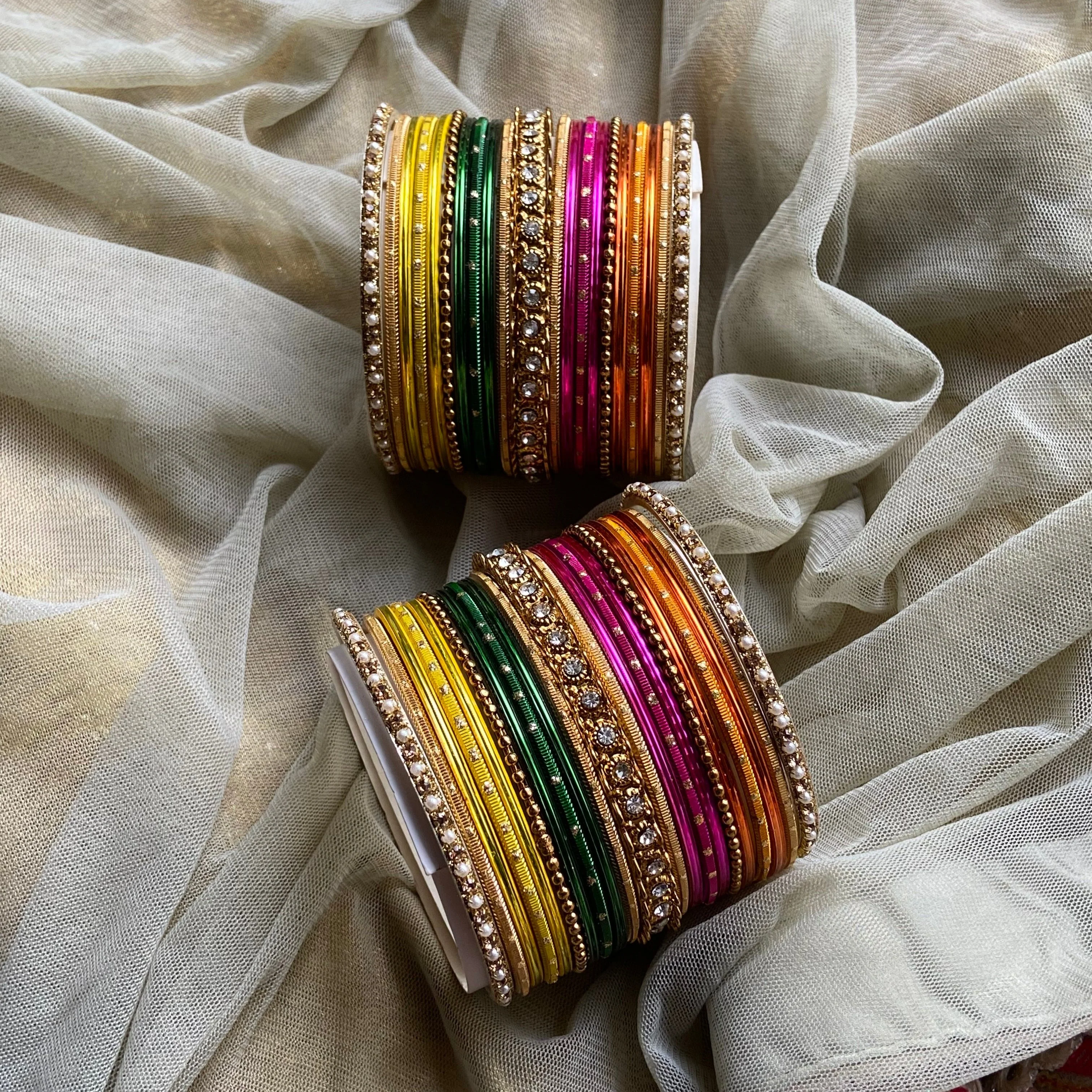 Multicoloured  Bangle set for two hands by Leshya - Image 2