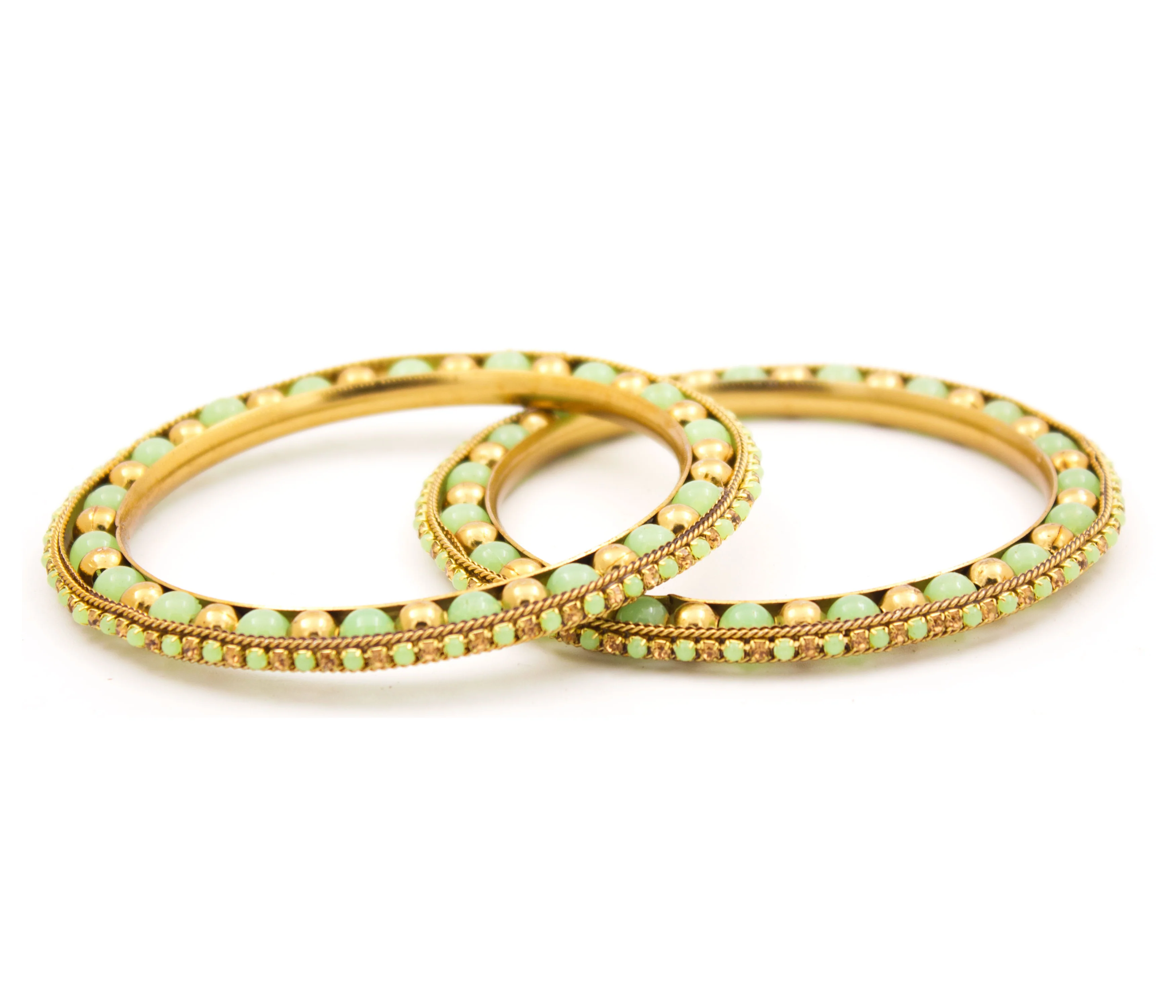 Multicoloured Golden Stone bracelet pair for Women by Leshya - Image 10
