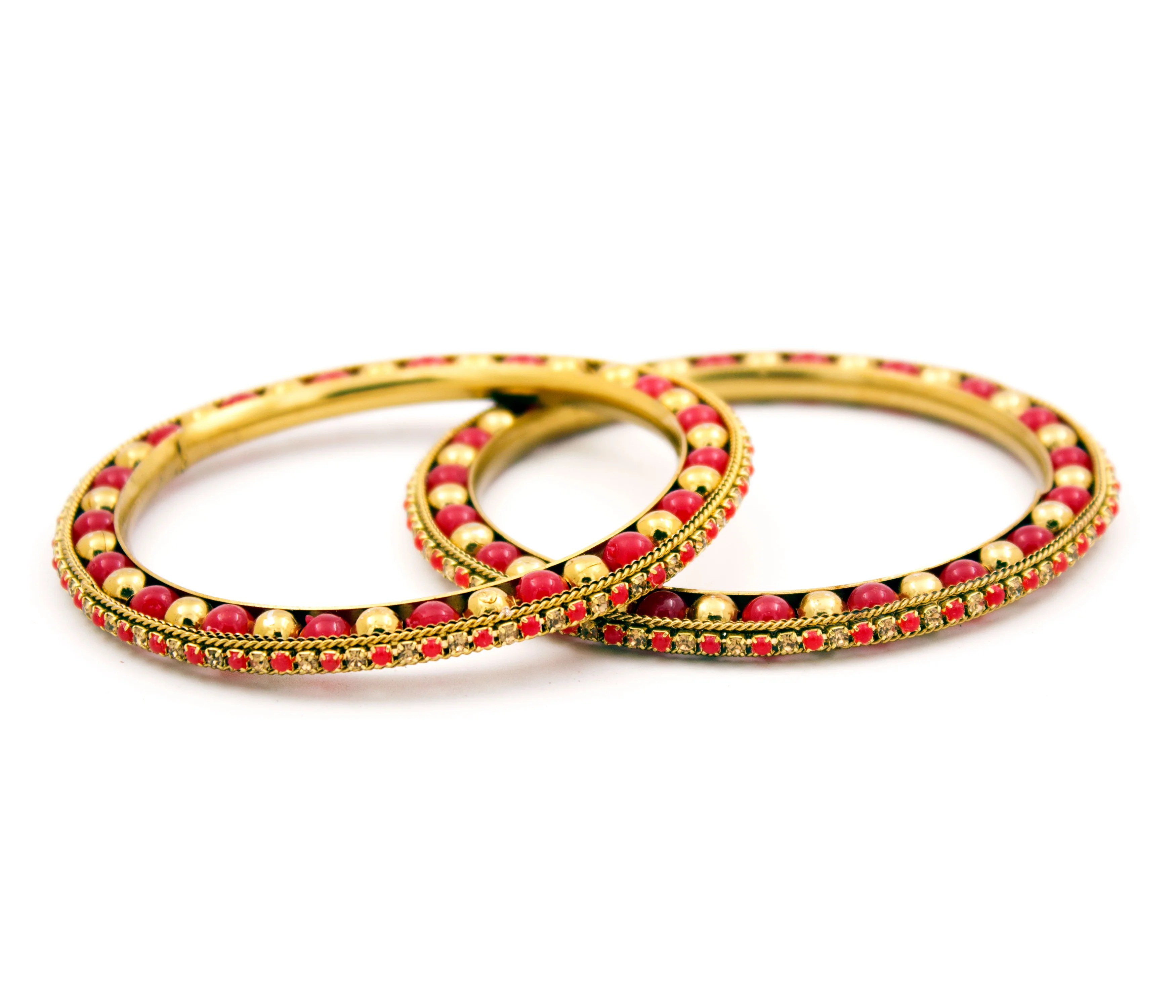 Multicoloured Golden Stone bracelet pair for Women by Leshya - Image 12
