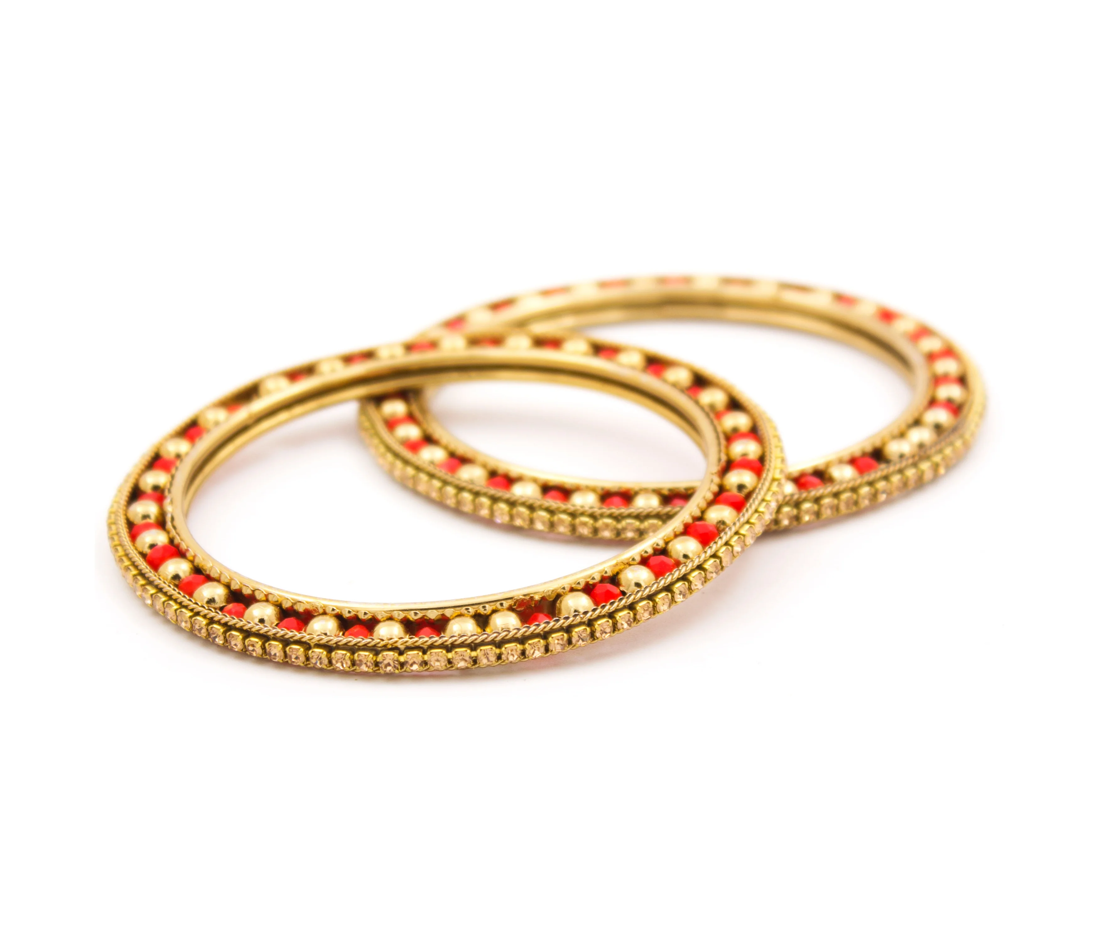 Multicoloured Golden Stone bracelet pair for Women by Leshya - Image 13