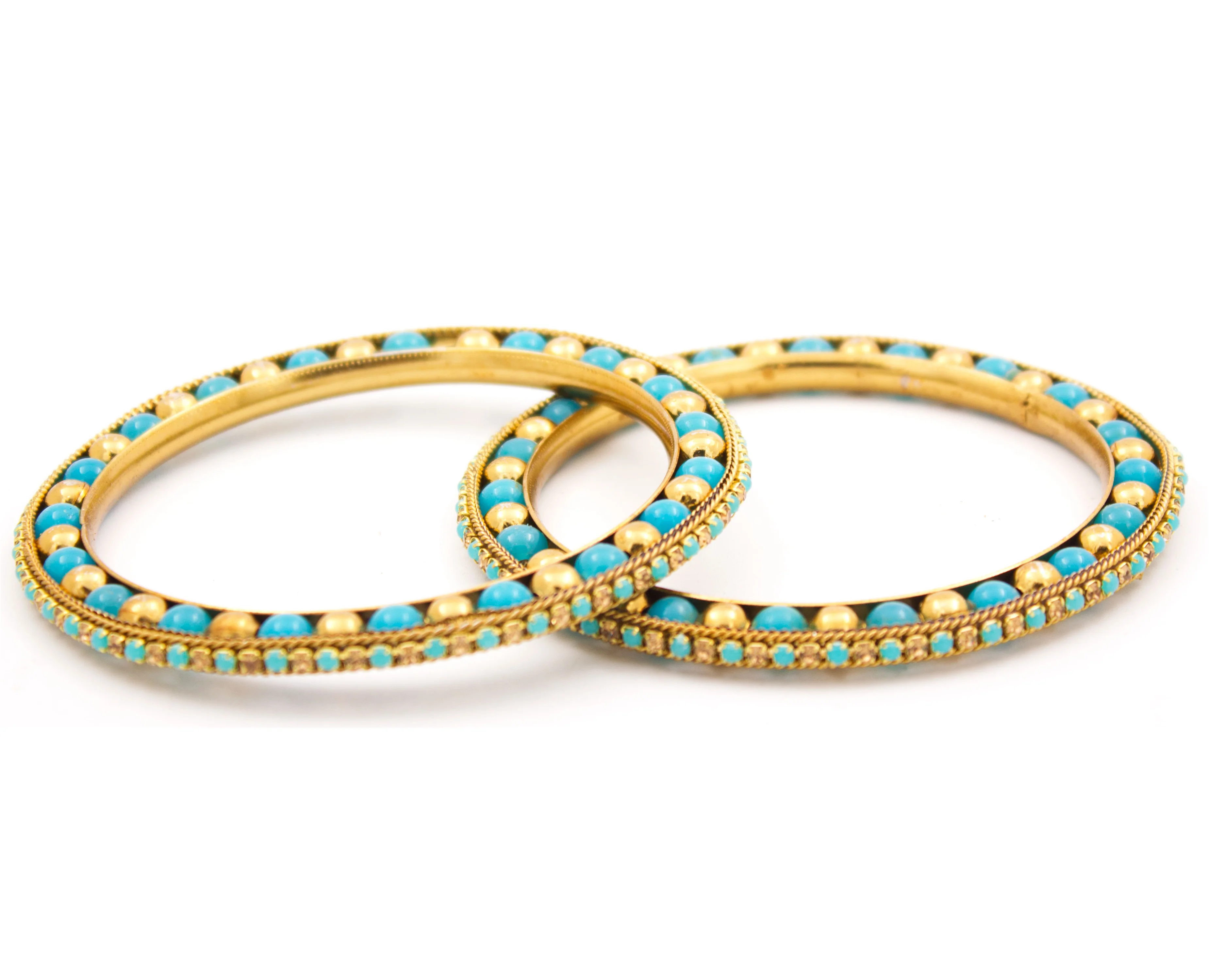 Multicoloured Golden Stone bracelet pair for Women by Leshya - Image 14