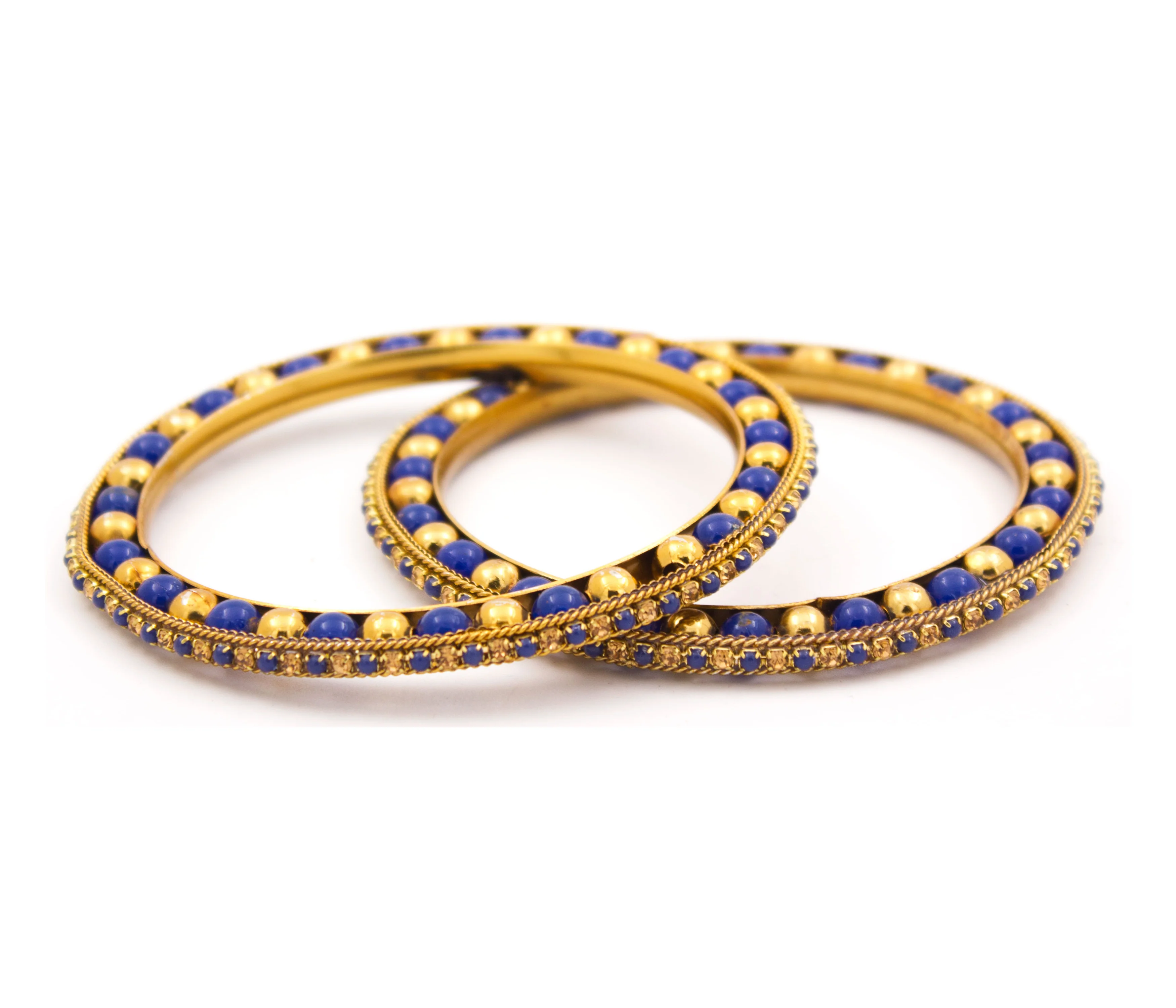 Multicoloured Golden Stone bracelet pair for Women by Leshya - Image 3