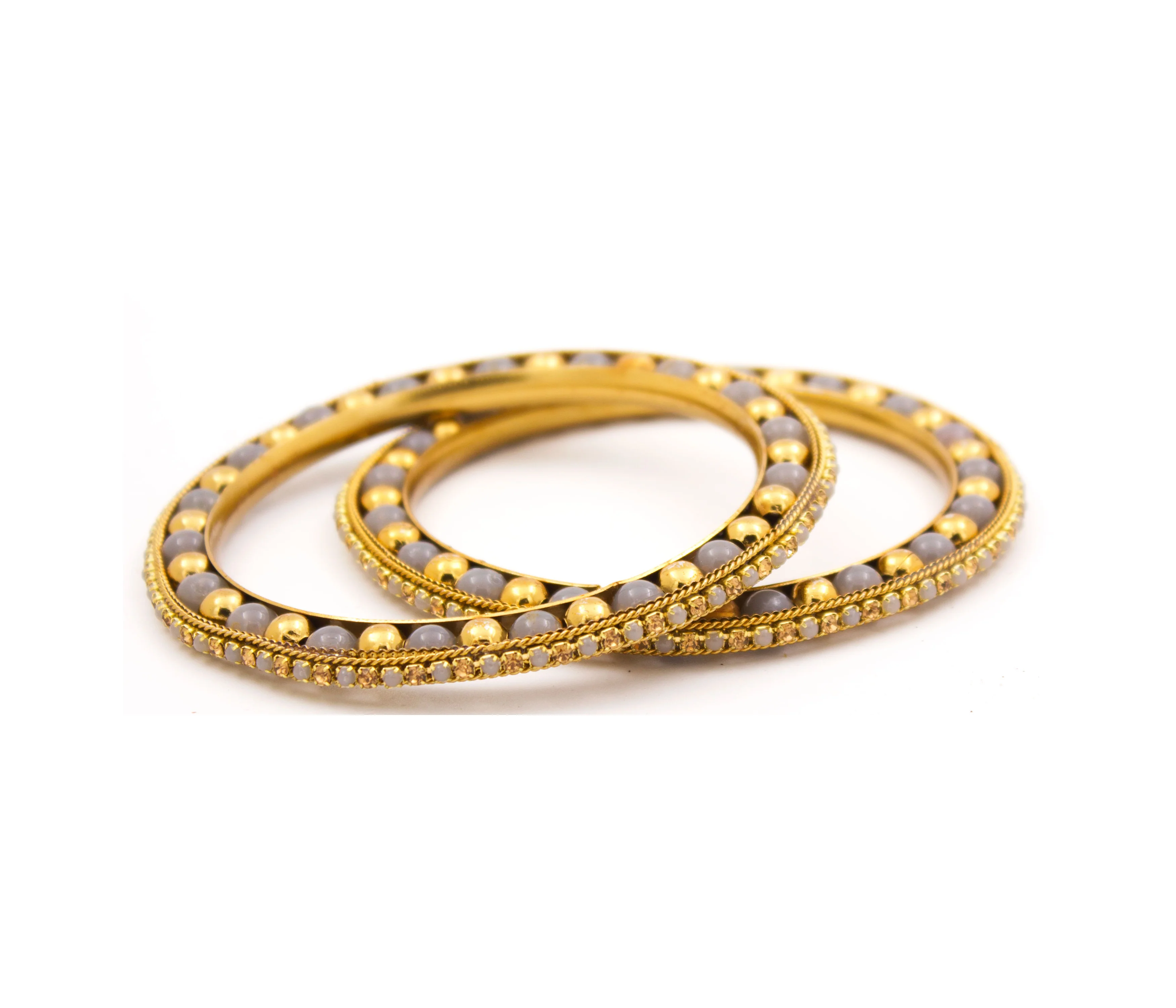 Multicoloured Golden Stone bracelet pair for Women by Leshya - Image 4
