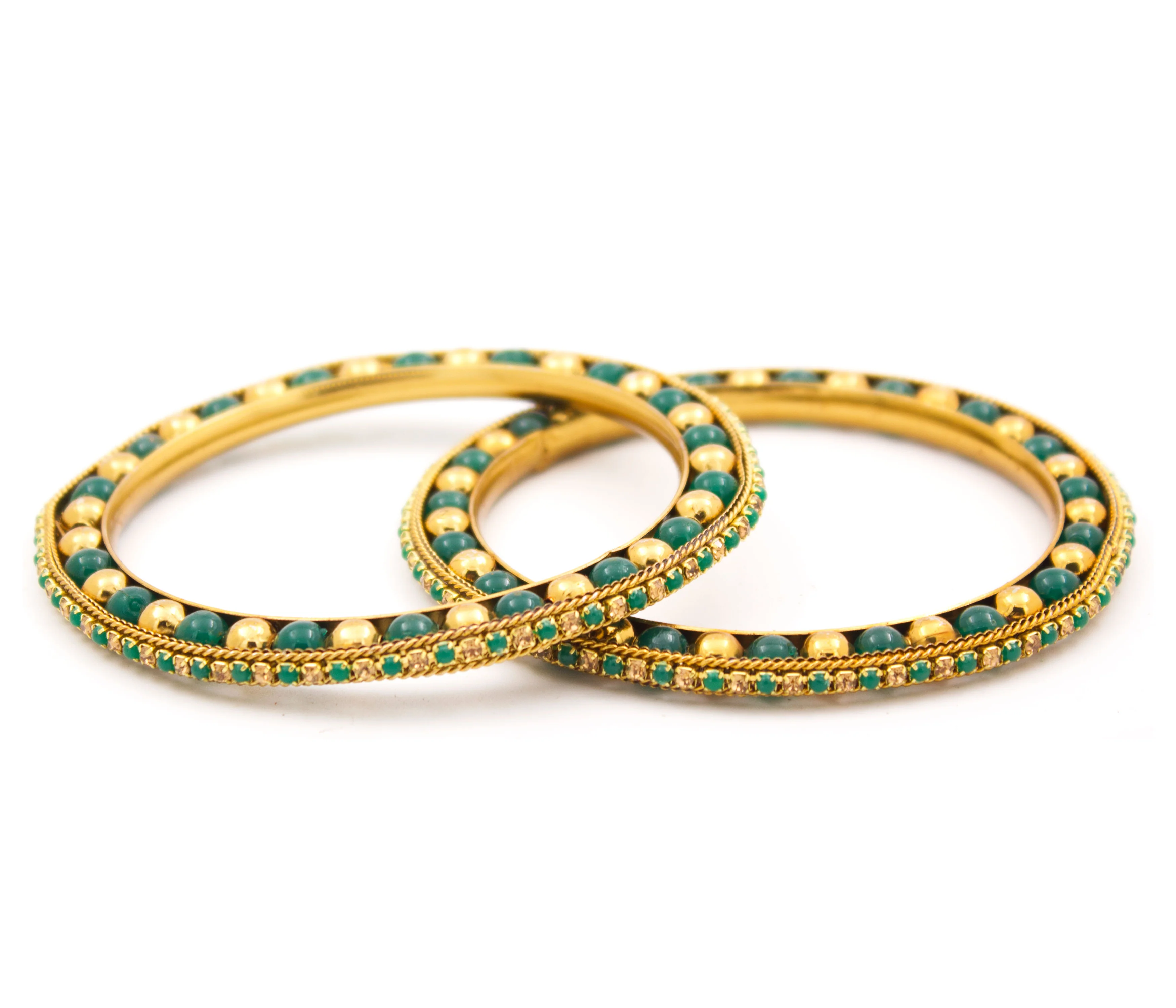 Multicoloured Golden Stone bracelet pair for Women by Leshya - Image 5
