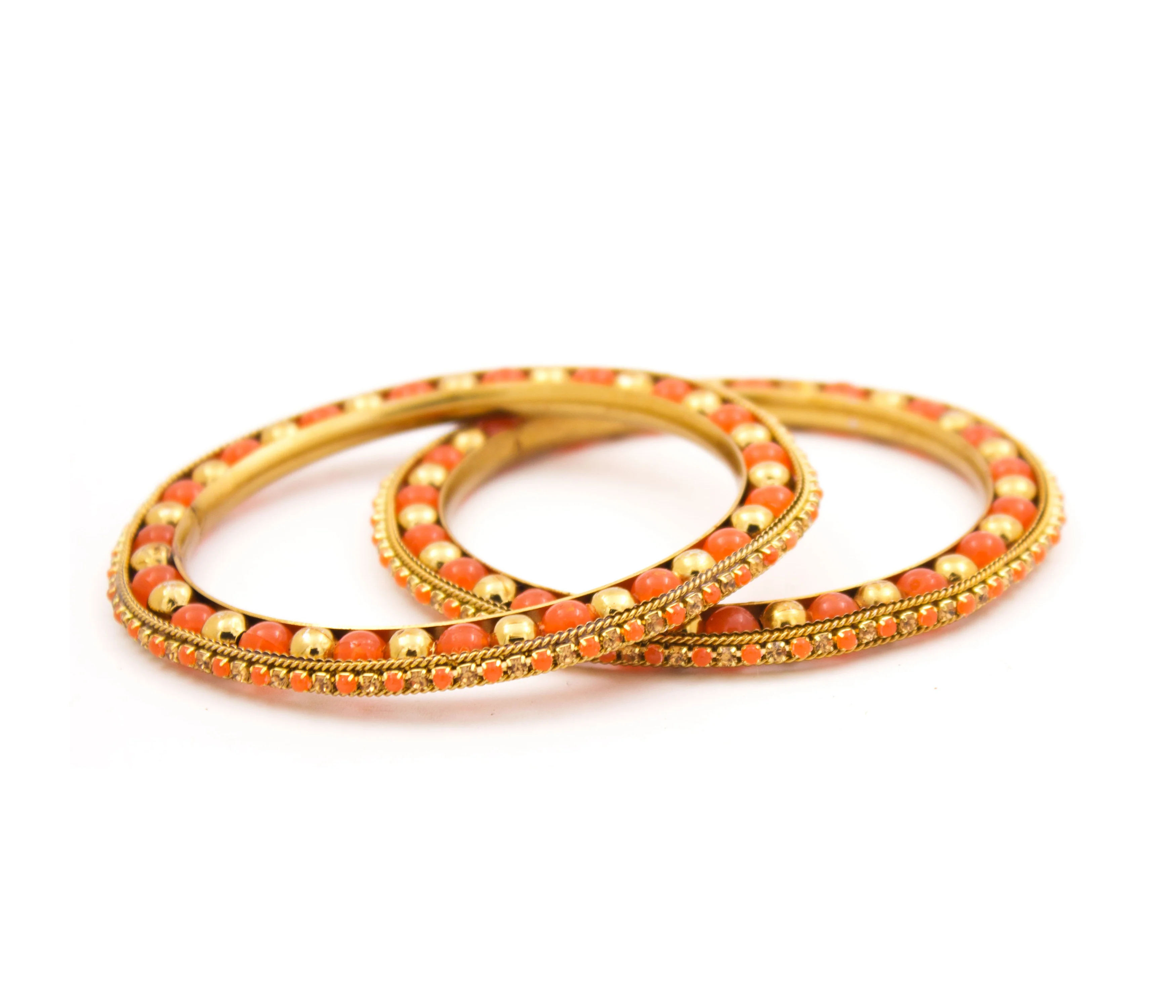 Multicoloured Golden Stone bracelet pair for Women by Leshya - Image 8
